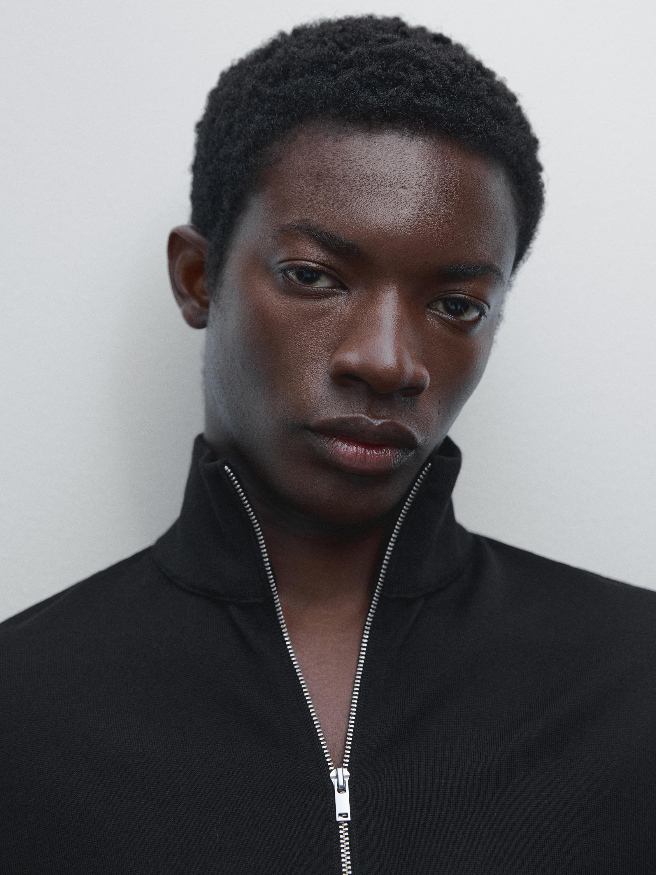 Quarter-zip knit sweater