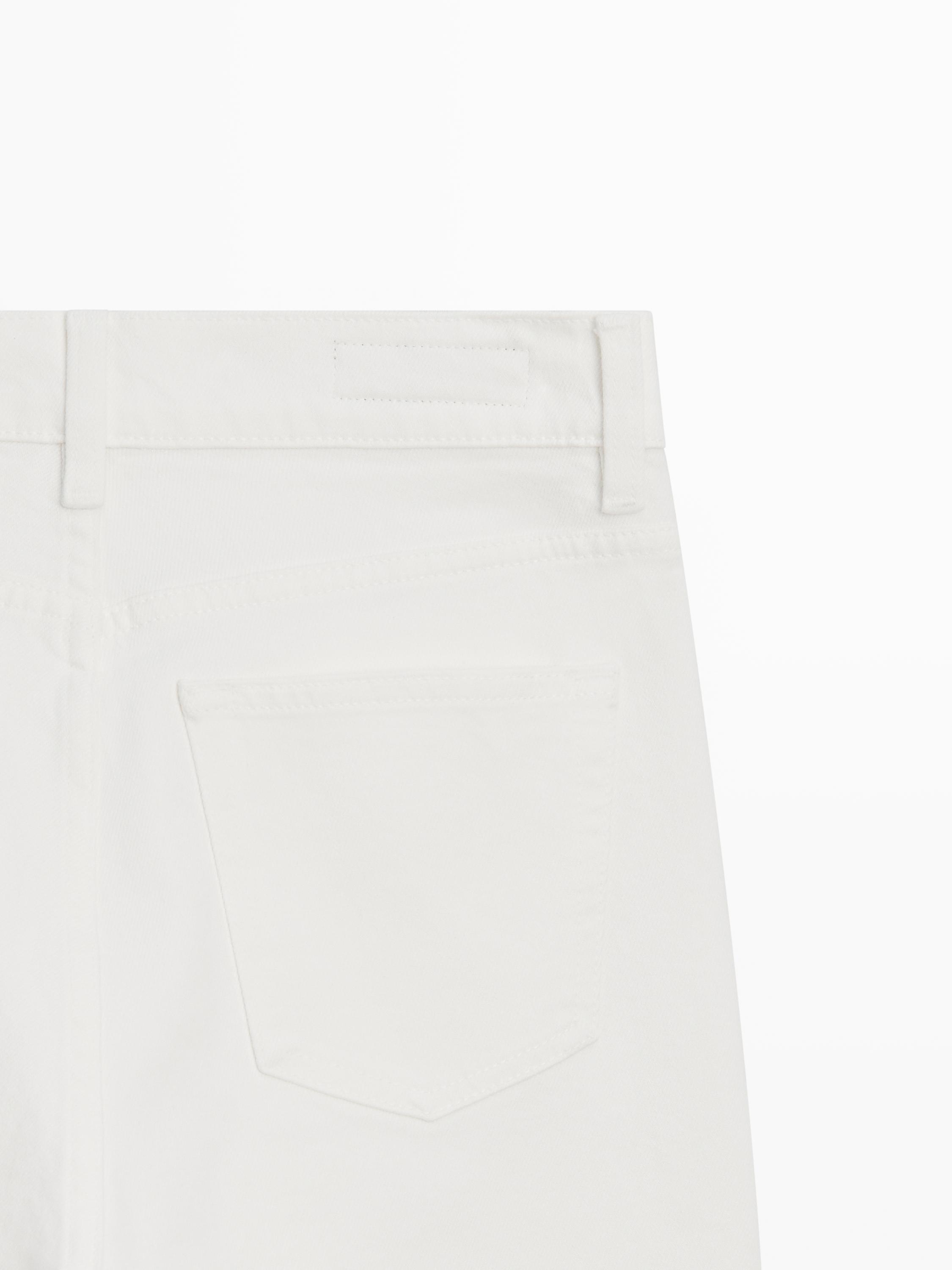 Mid-rise cropped slim fit jeans — Off white