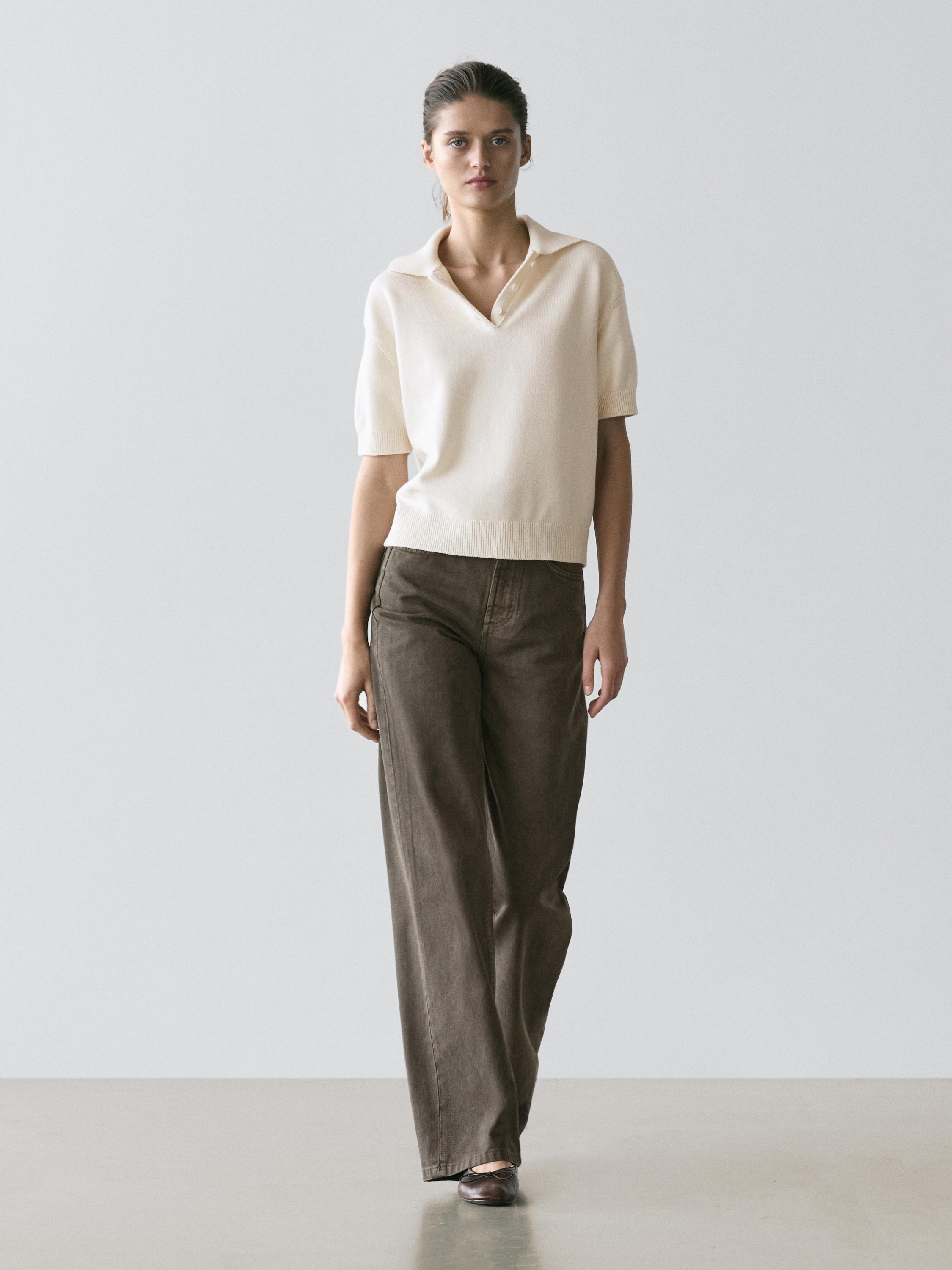 Pull polo laine en maille