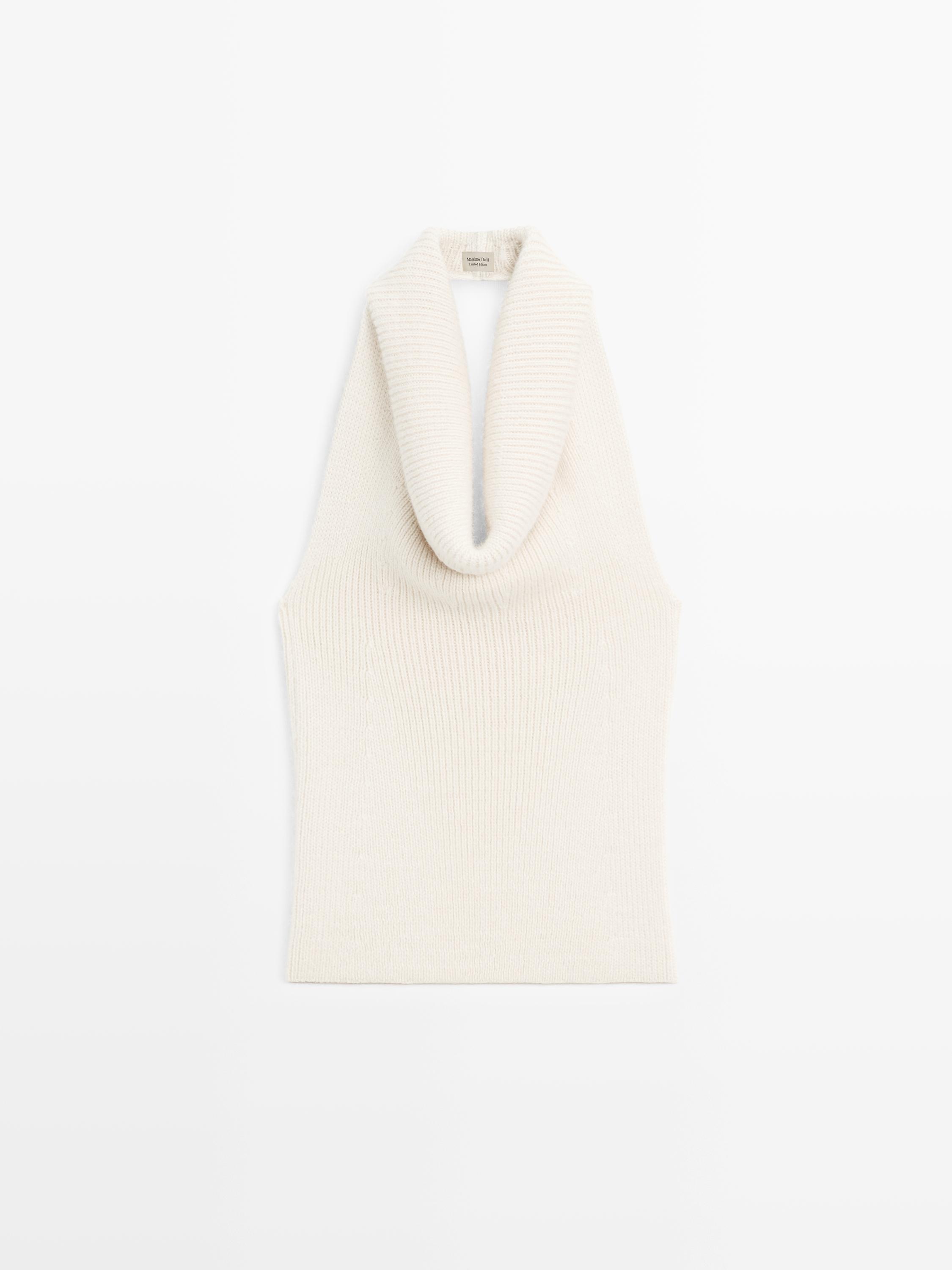 Knit alpaca and silk halter top - LIMITED