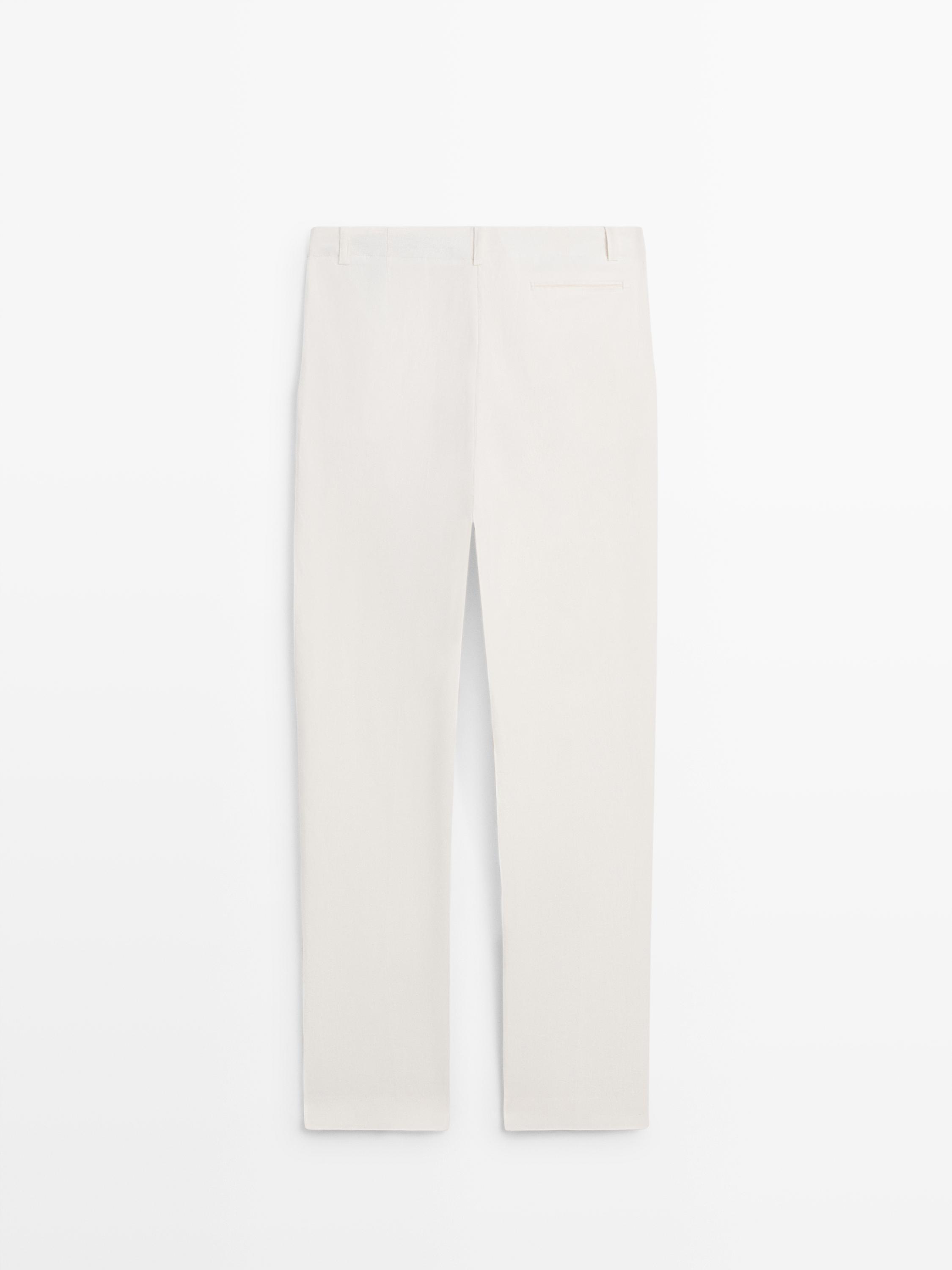 Linen suit trousers — Off white