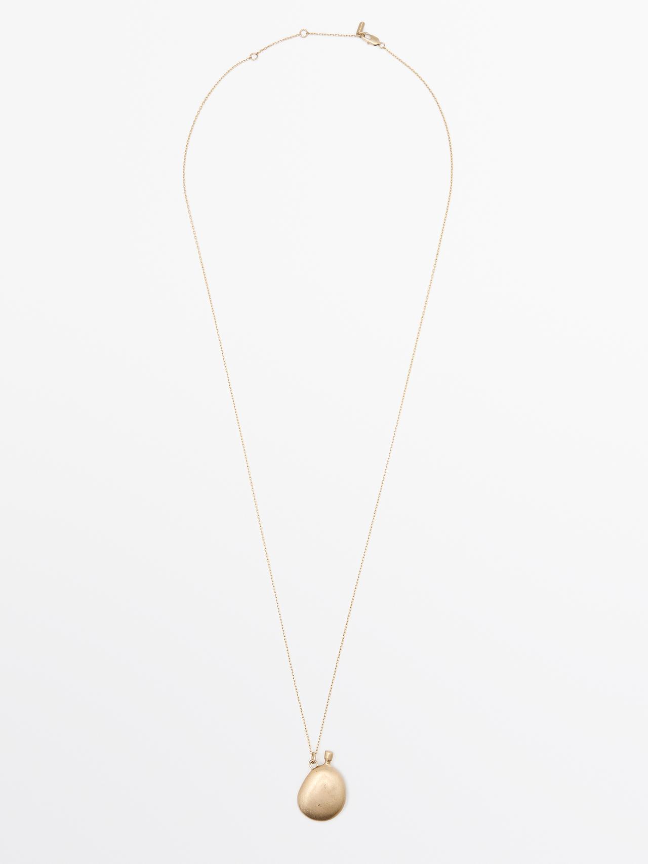 Collar Colgante Metálico - Dorado - 01 - Massimo Dutti - Mujer