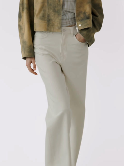 Worn effect suede leather jacket