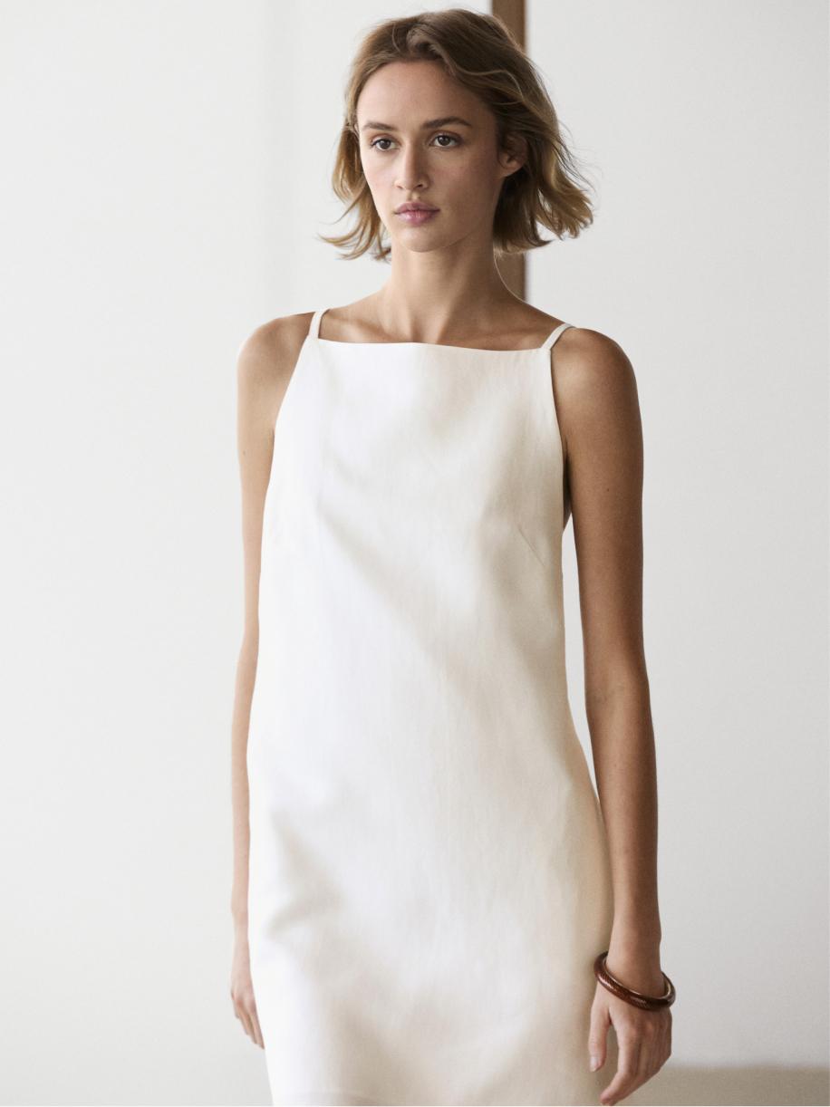 Thin strap mini dress — WHITE