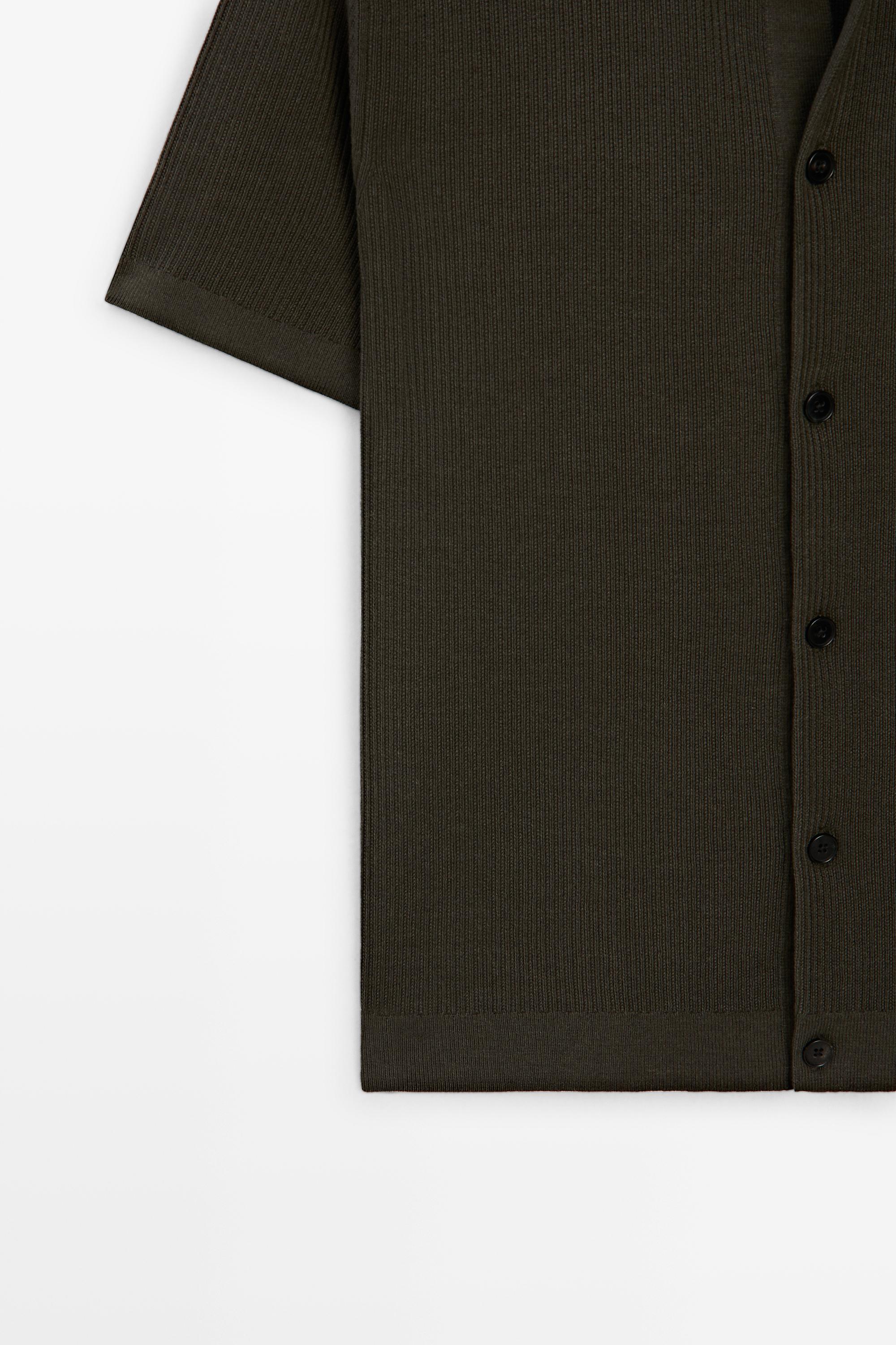Cotton blend polo shirt with button detail — Greyish green