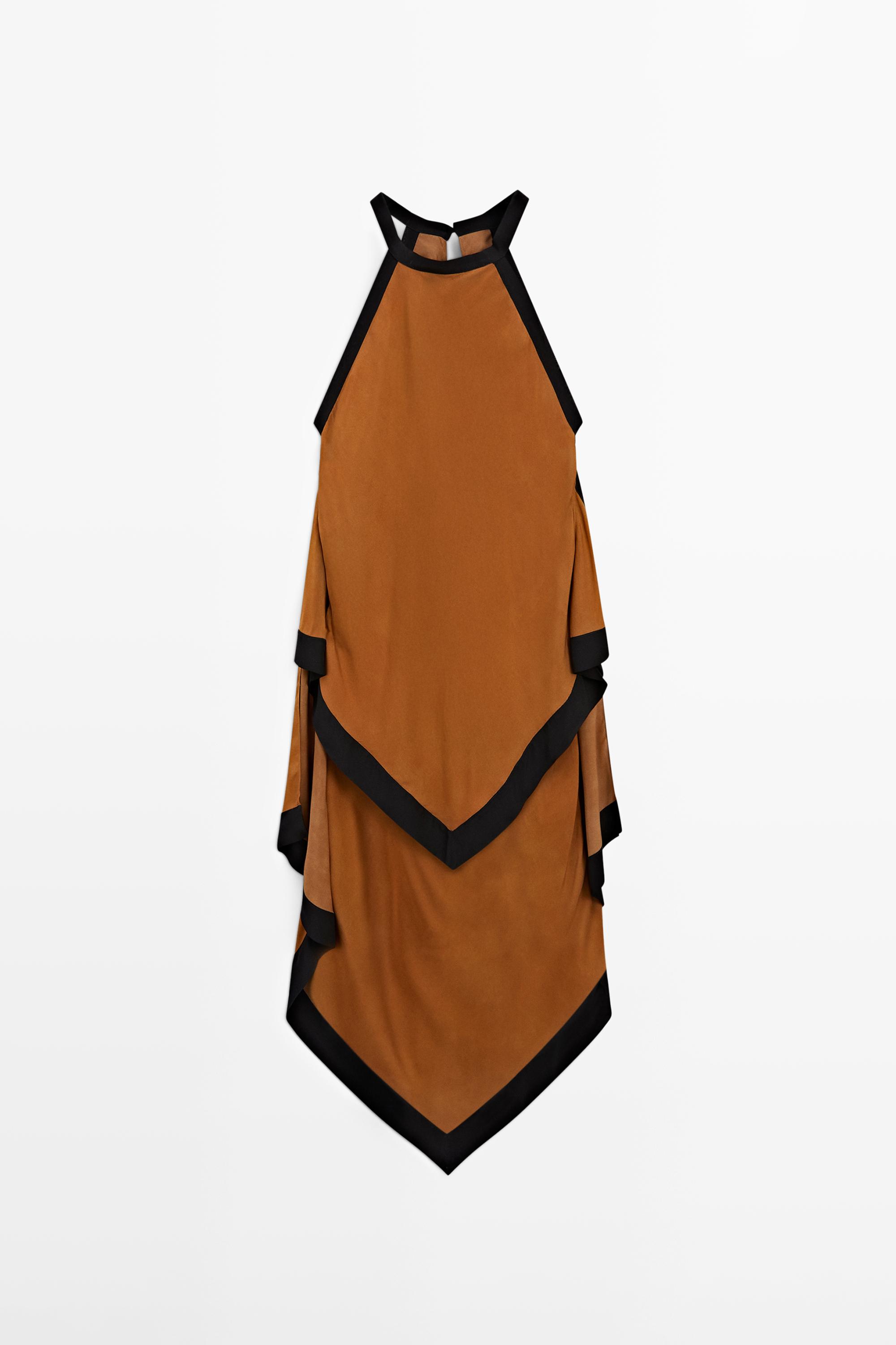 Midi dress with contrast layers — Washed