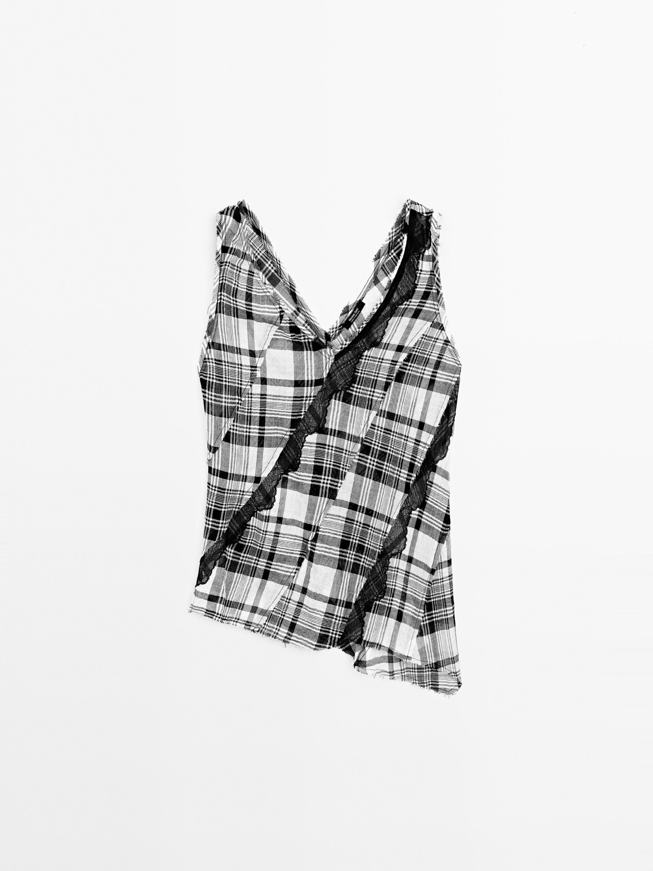 Top z bavlněné směsi s detaily stuh