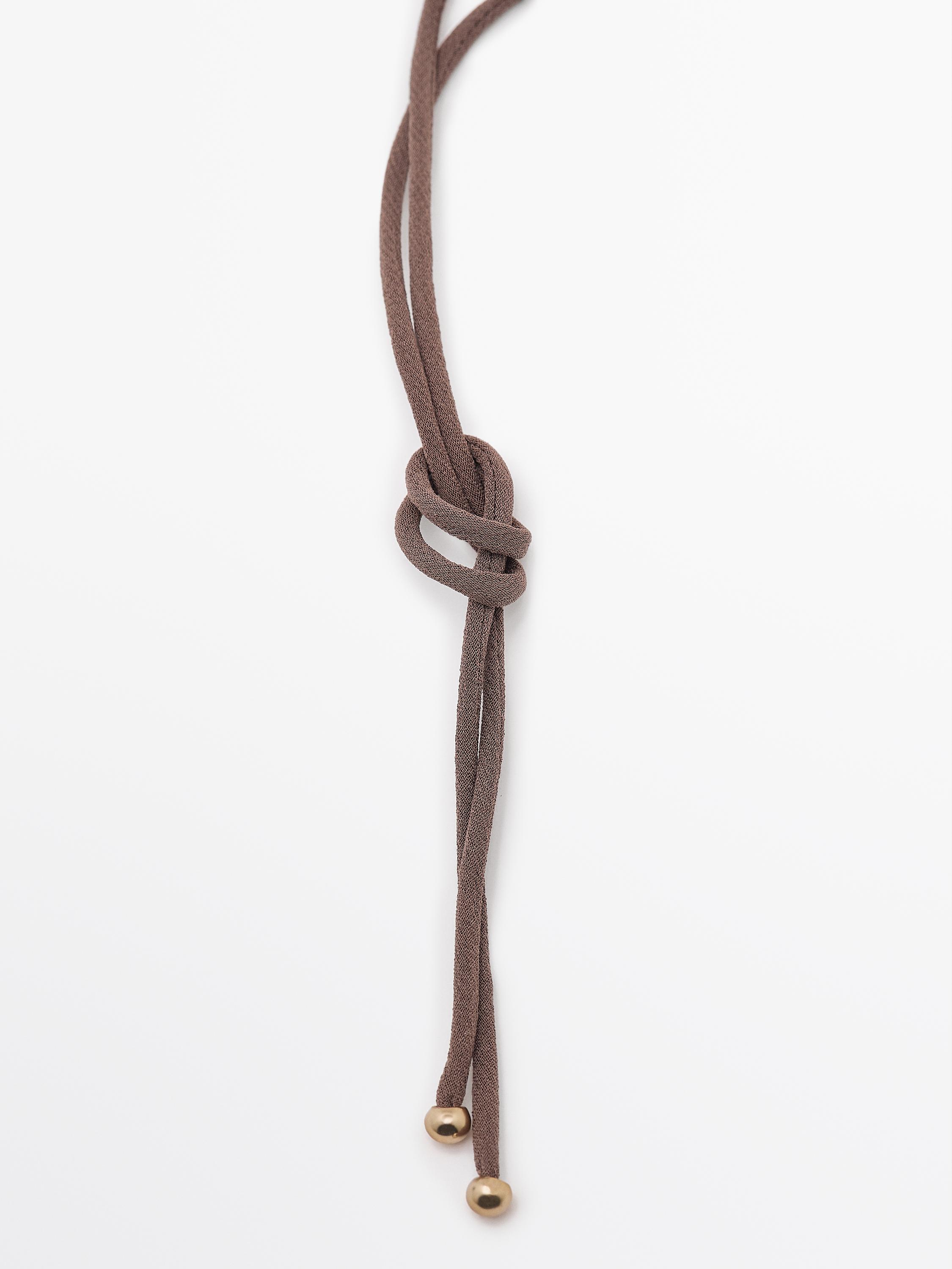 Silk cord necklace with fish
