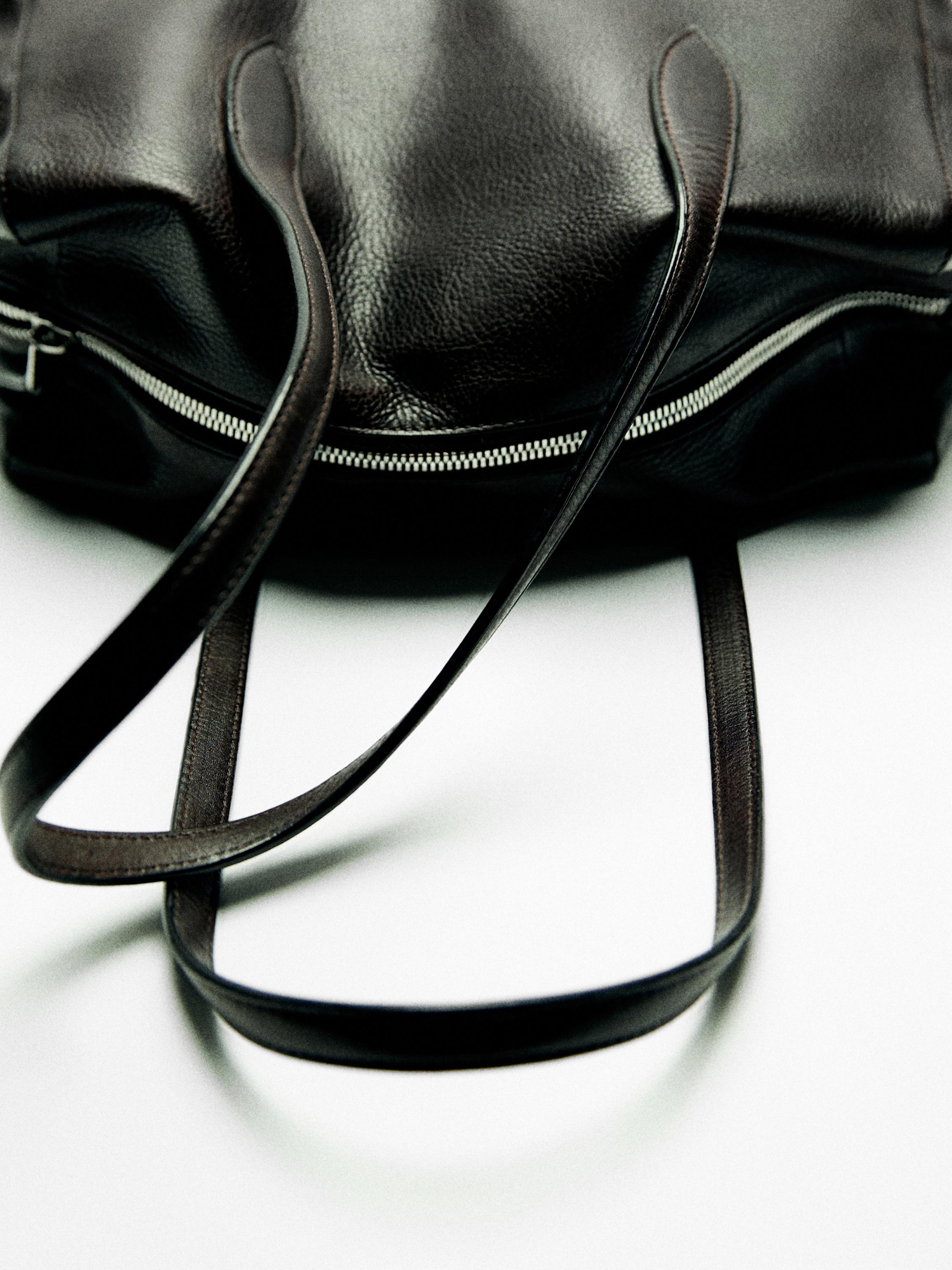 Nappa leather west satchel bag — BROWN