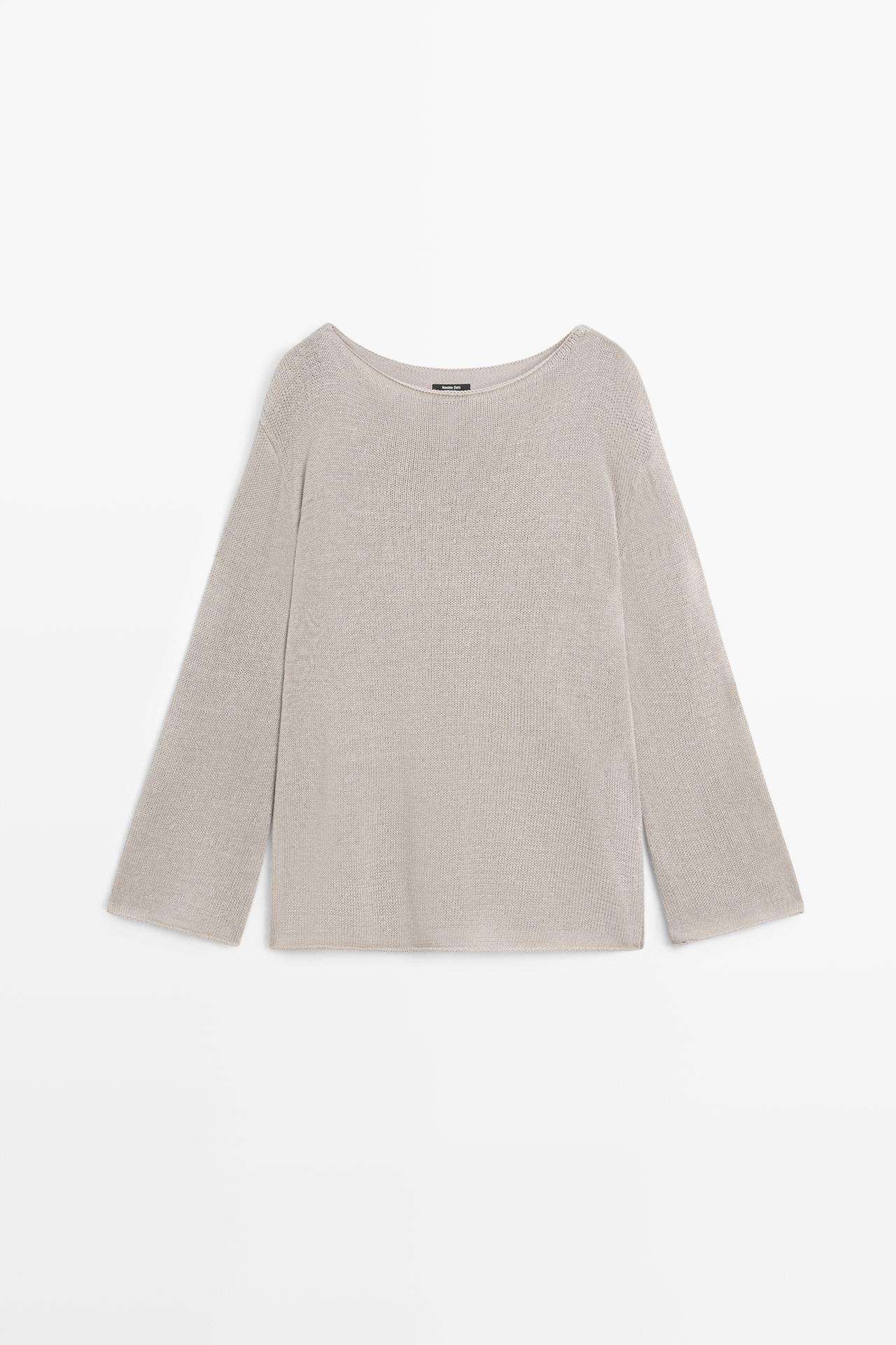 100% mercerised cotton sweater — STONE