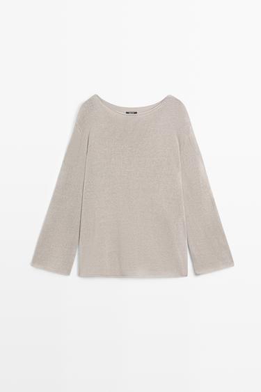 100% mercerised cotton sweater — STONE 2