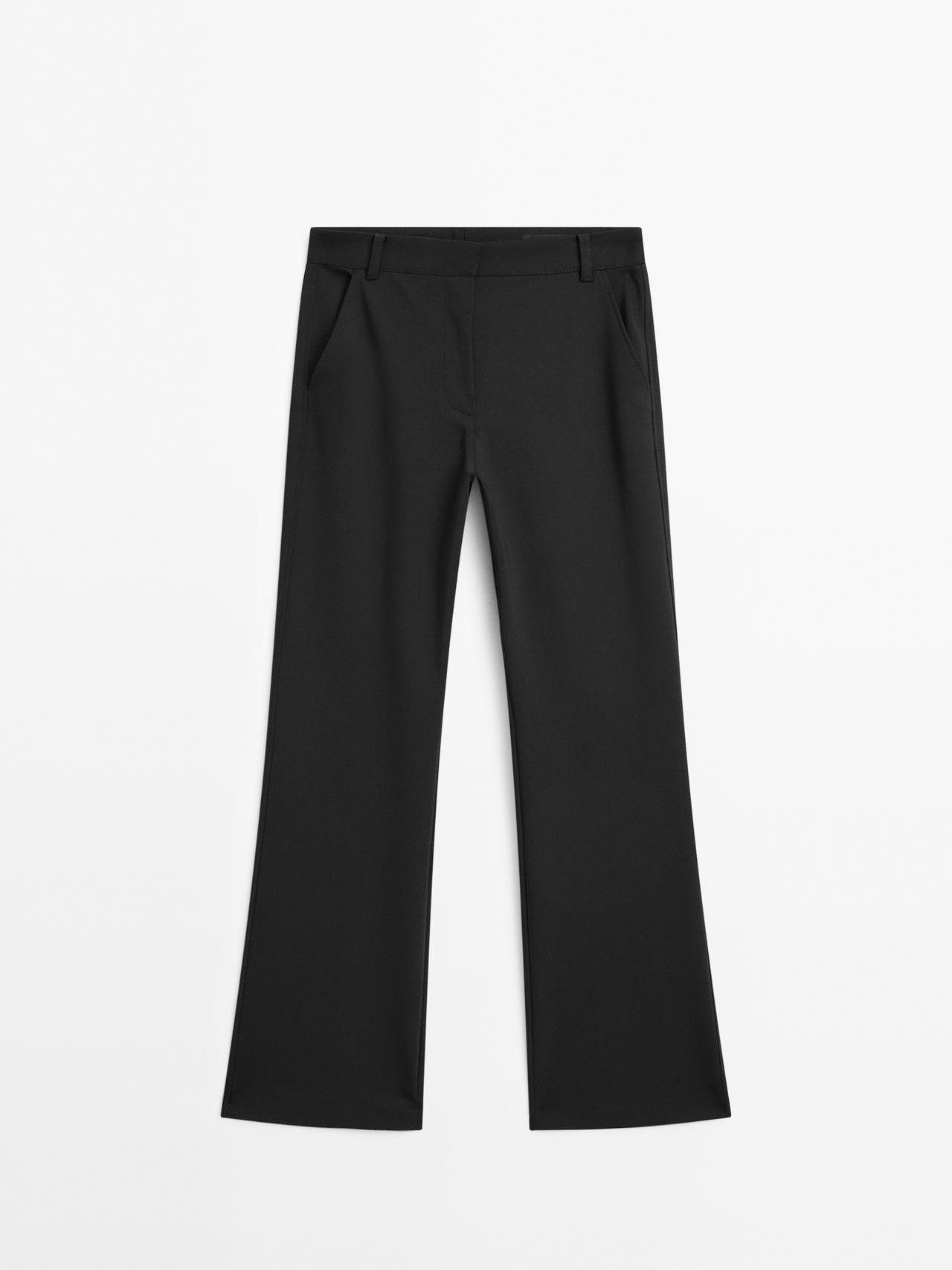 Massimo Dutti - Dame - Trompetbukser I Stretch - Sort - 40