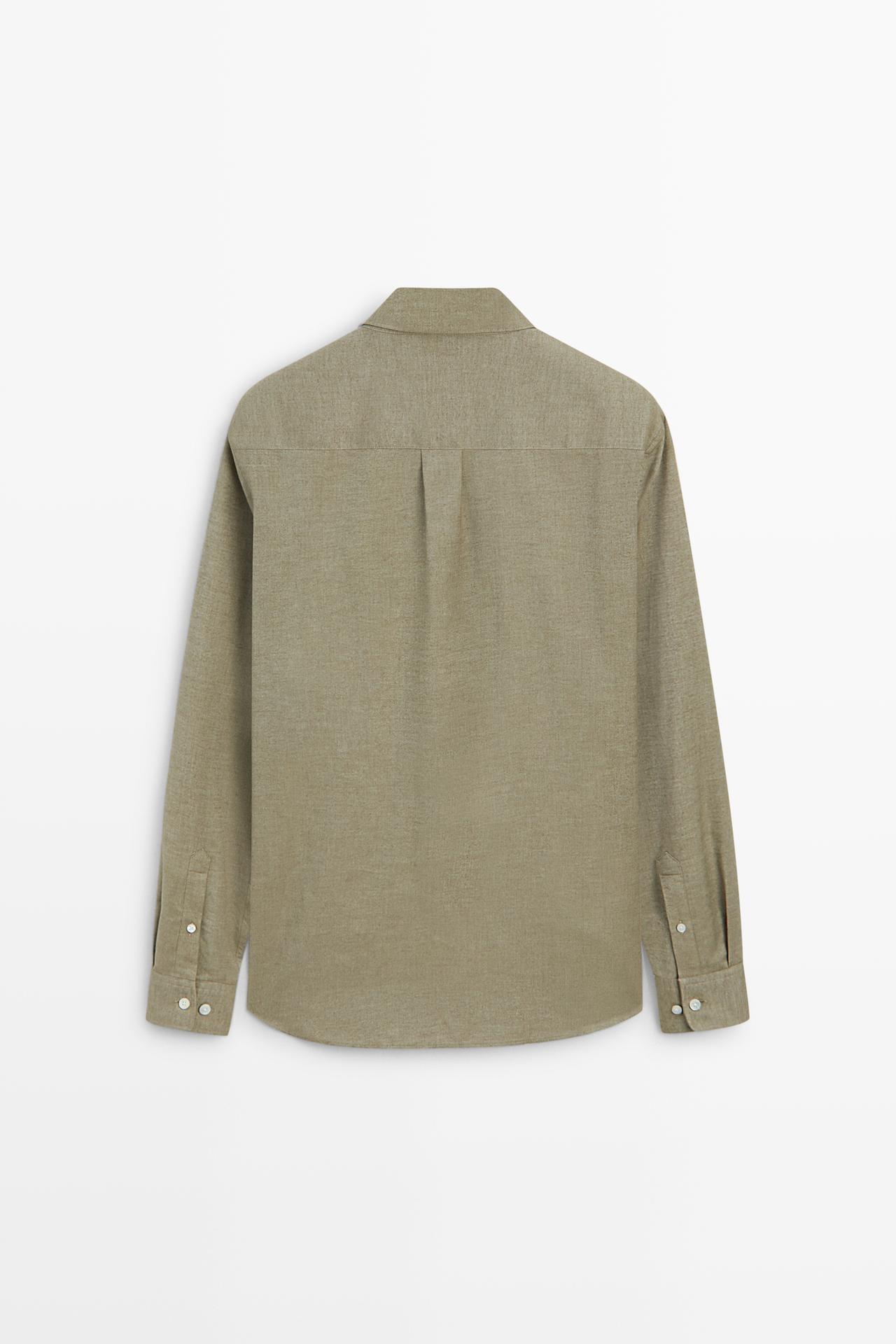 Regular fit 100% cotton shirt — MUSTARD YELLOW