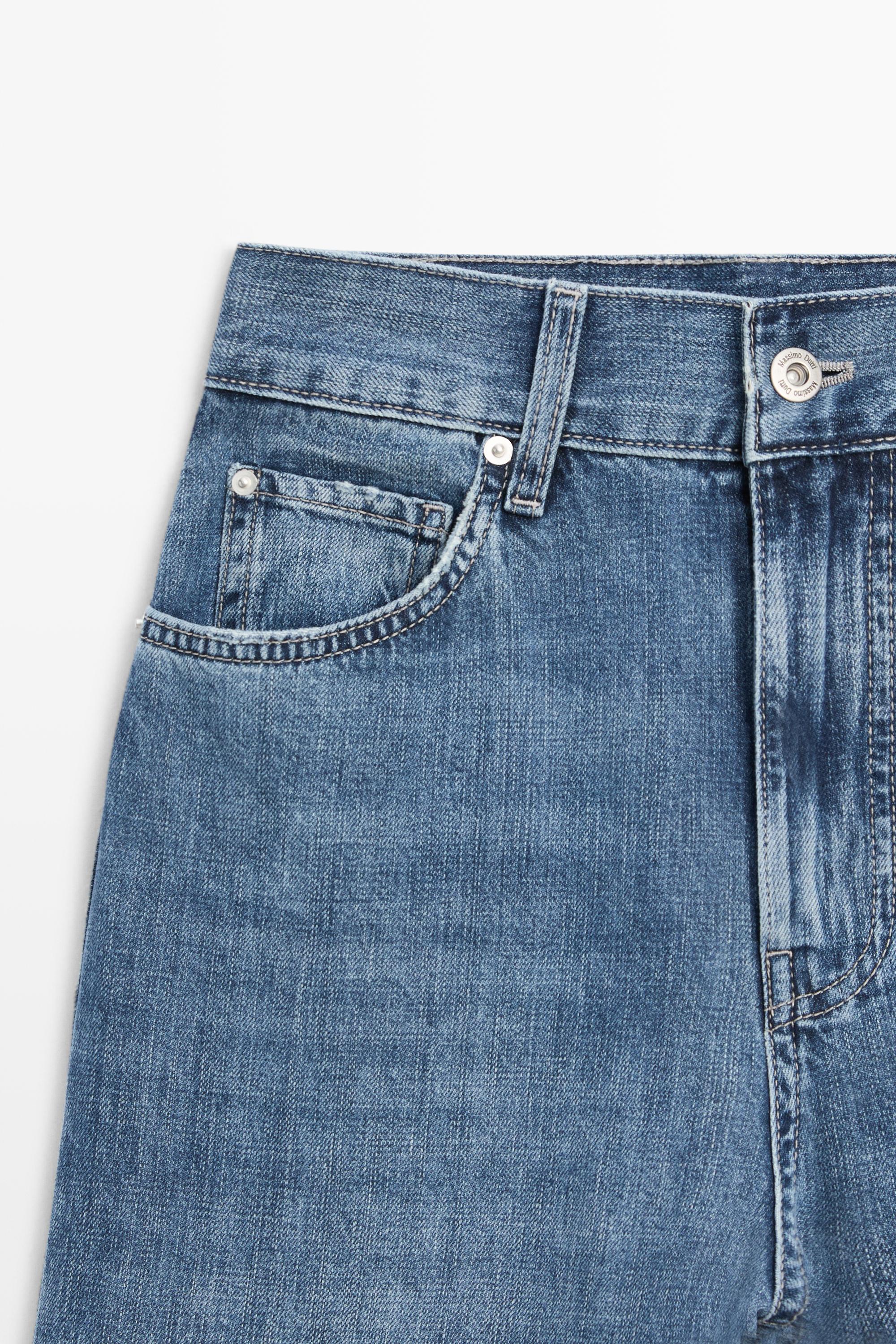 High-waist wide-leg jeans — MEDIUM BLUE