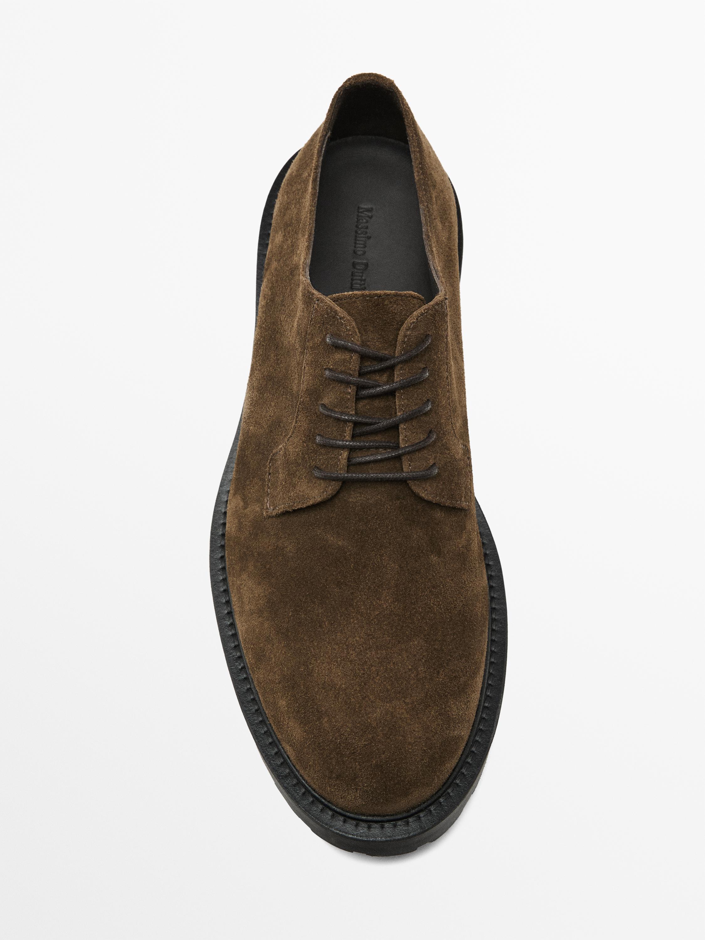 Split suede track sole shoes