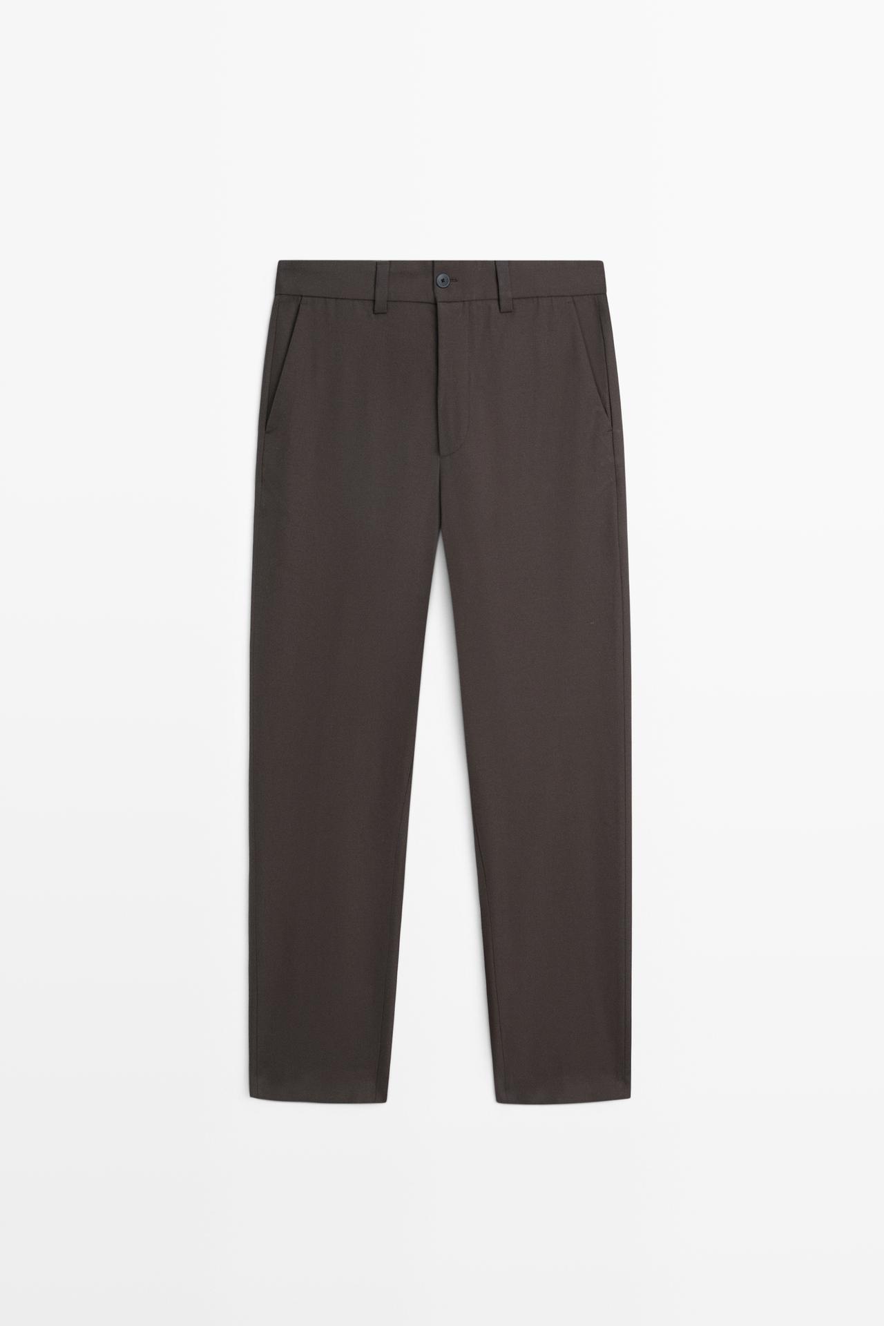 100% cool wool total look pants — BROWN