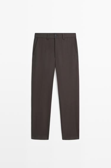 100% cool wool total look pants — BROWN 2