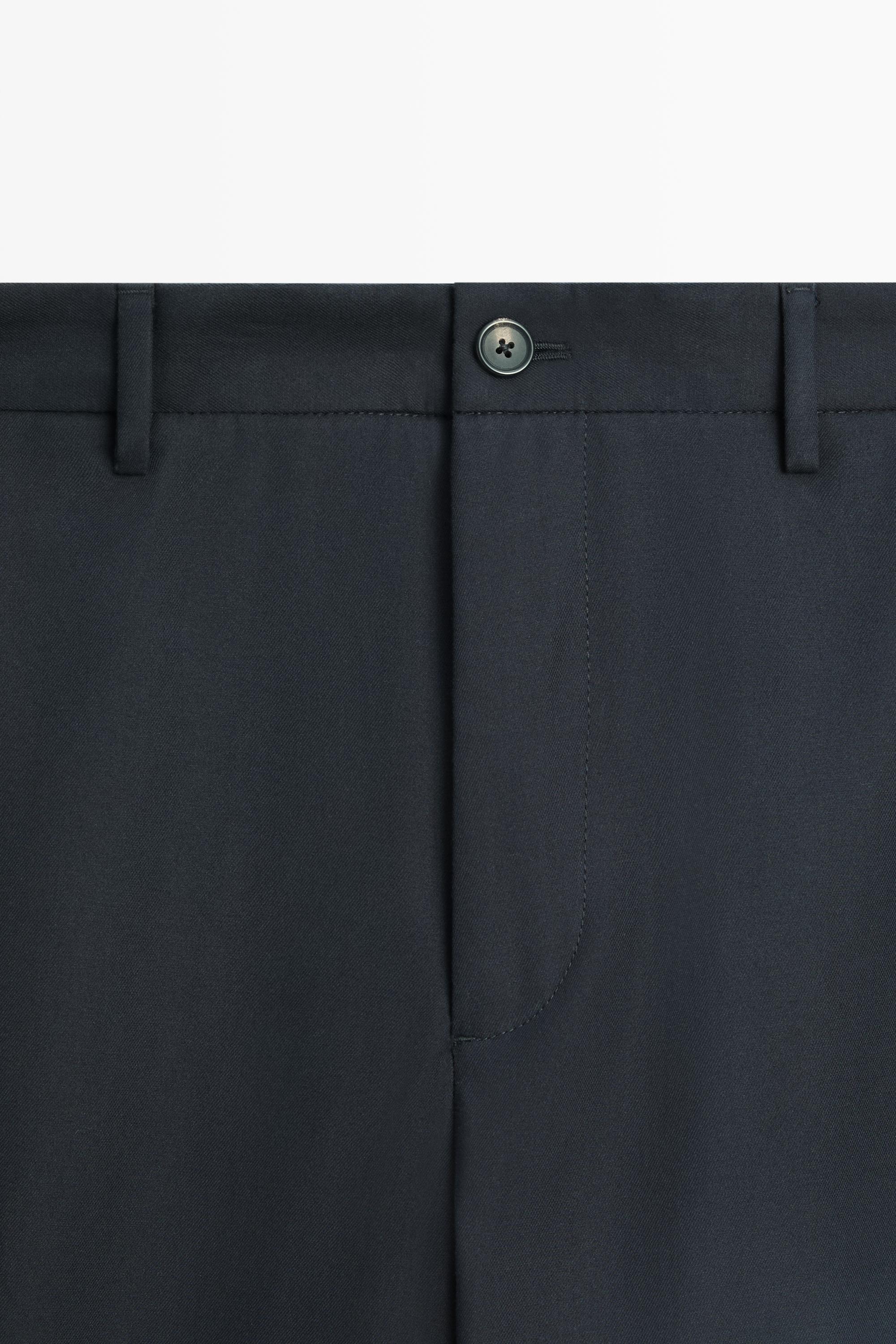 100% cotton pants with elasticated waistband — NAVY BLUE