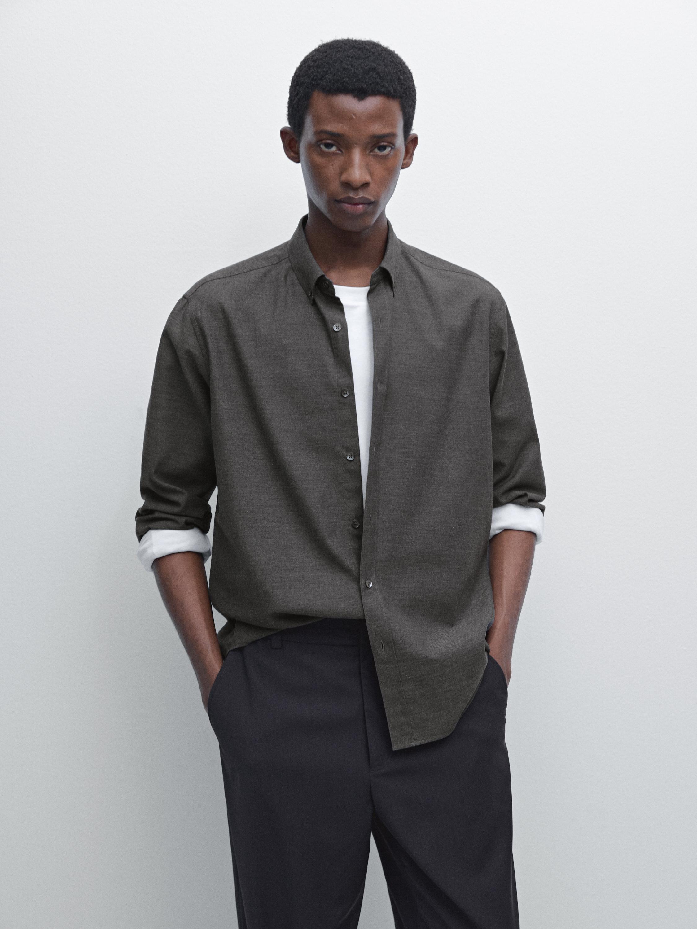 Camisa melange soft regular fit