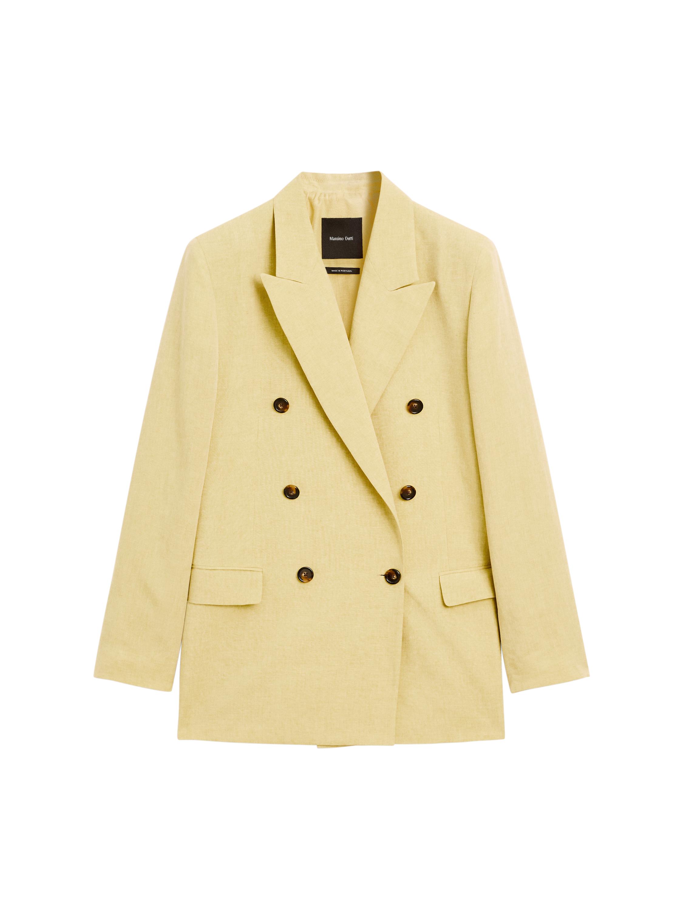 ★ Massimo Dutti★ Double Breasted Blazer 06049677313 Double-breasted blazer · Lemon Yellow · Dressy | Massimo Dutti