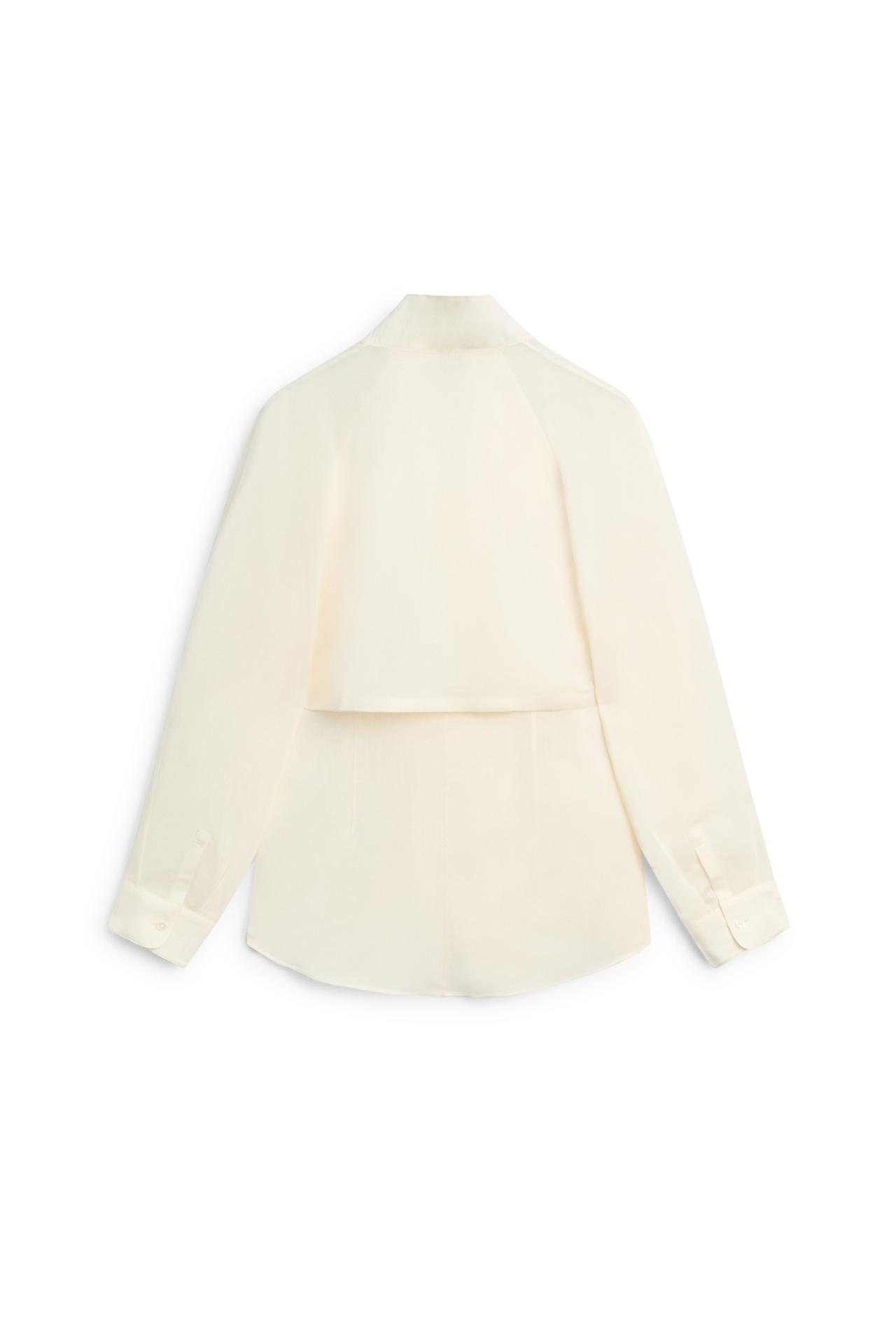 Flowing shirt with tuxedo-style collar detail - LIMITED EDITION — CREAM