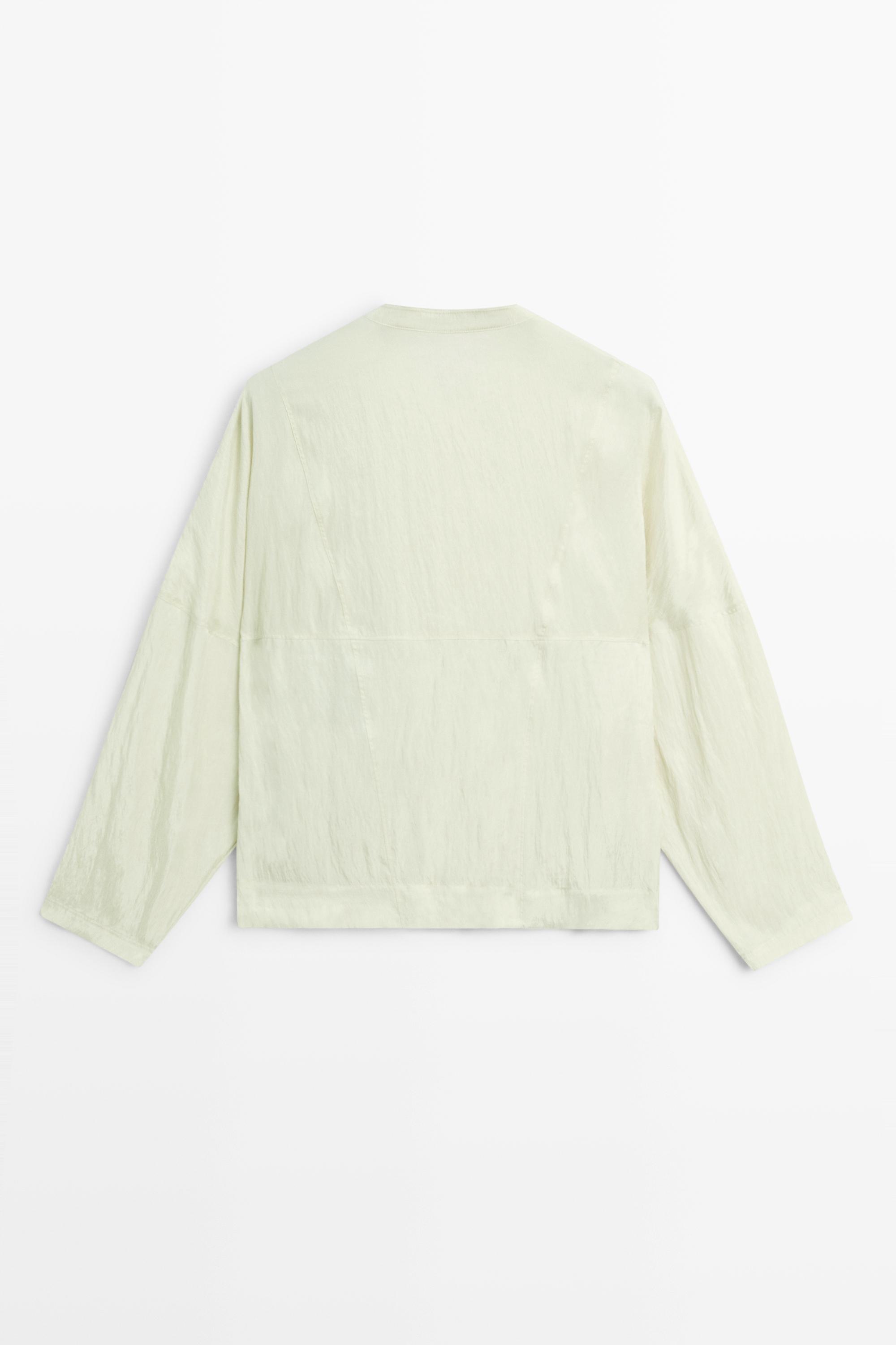 Fluid wrap shirt with button detail — PASTEL GREEN