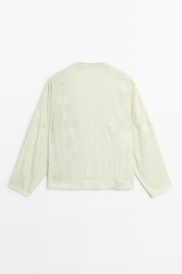 Fluid wrap shirt with button detail — PASTEL GREEN 6