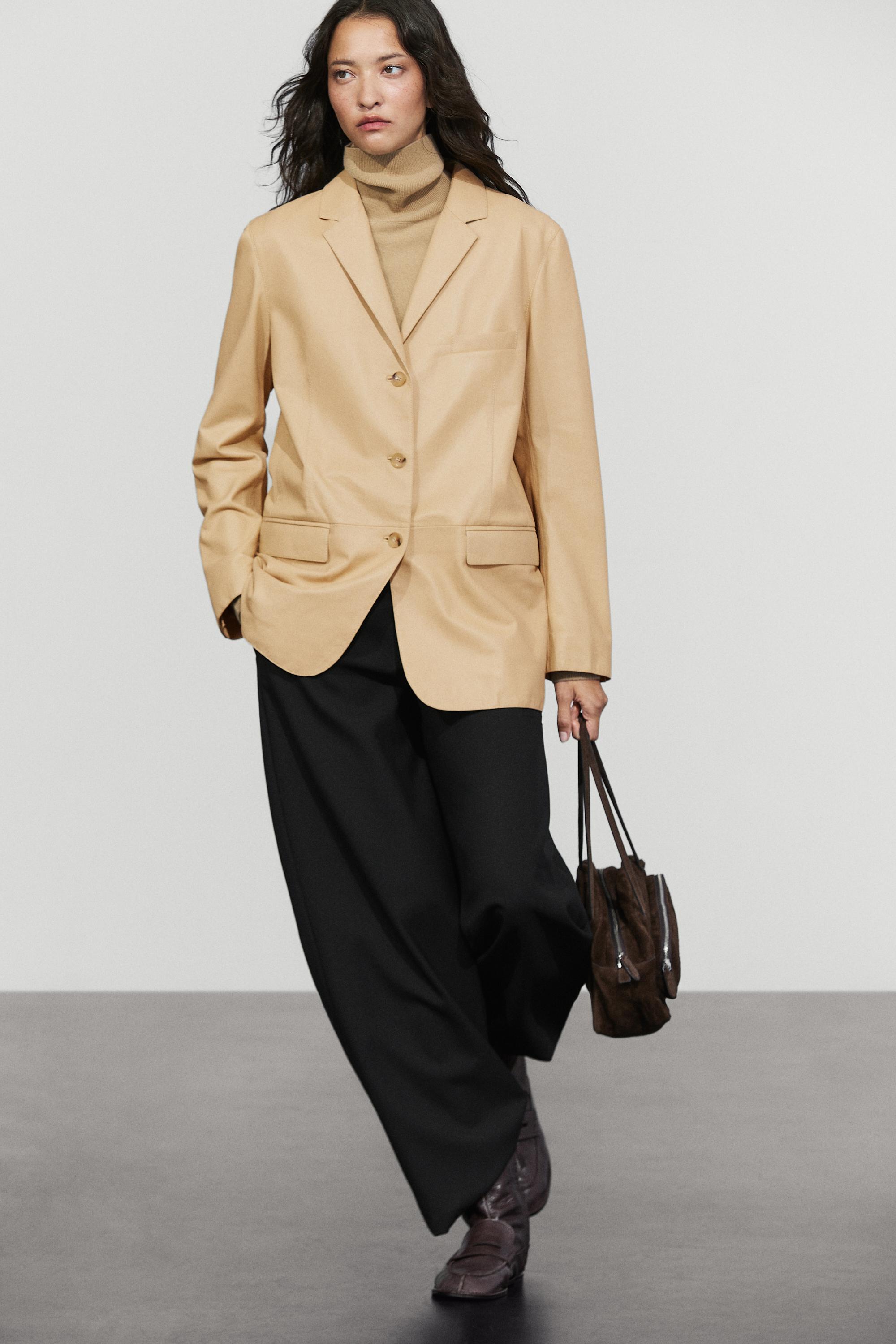 Massimo Dutti Napa deri blazer görsel 8