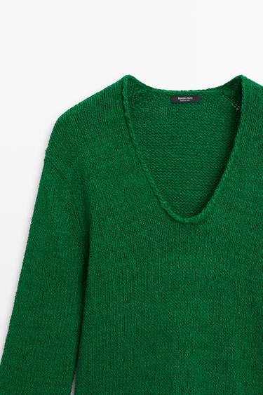 Cotton-blend knit sweater — GREEN 9