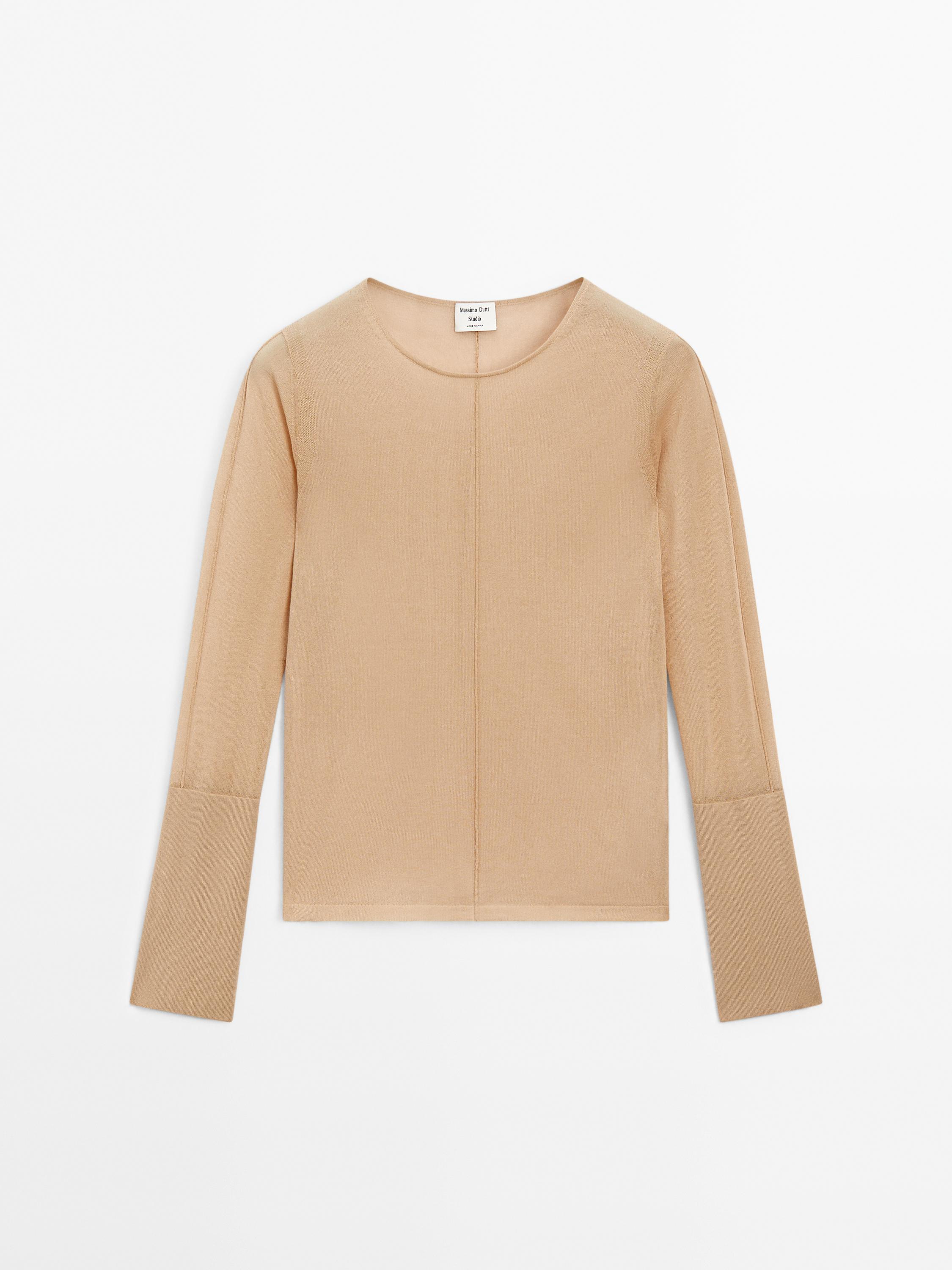 Cotton blend sweater with seam detail - Studio