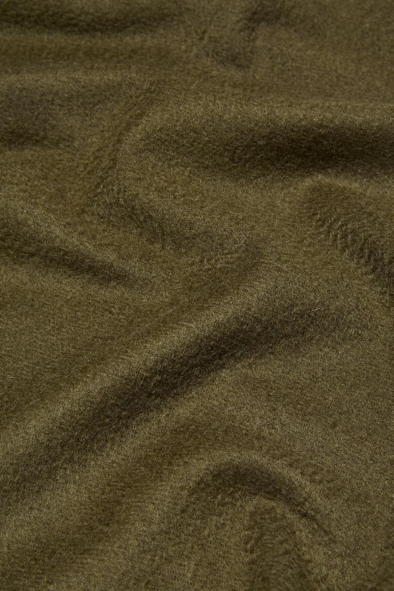 Fringed 100% cashmere knit scarf — MOLE BROWN