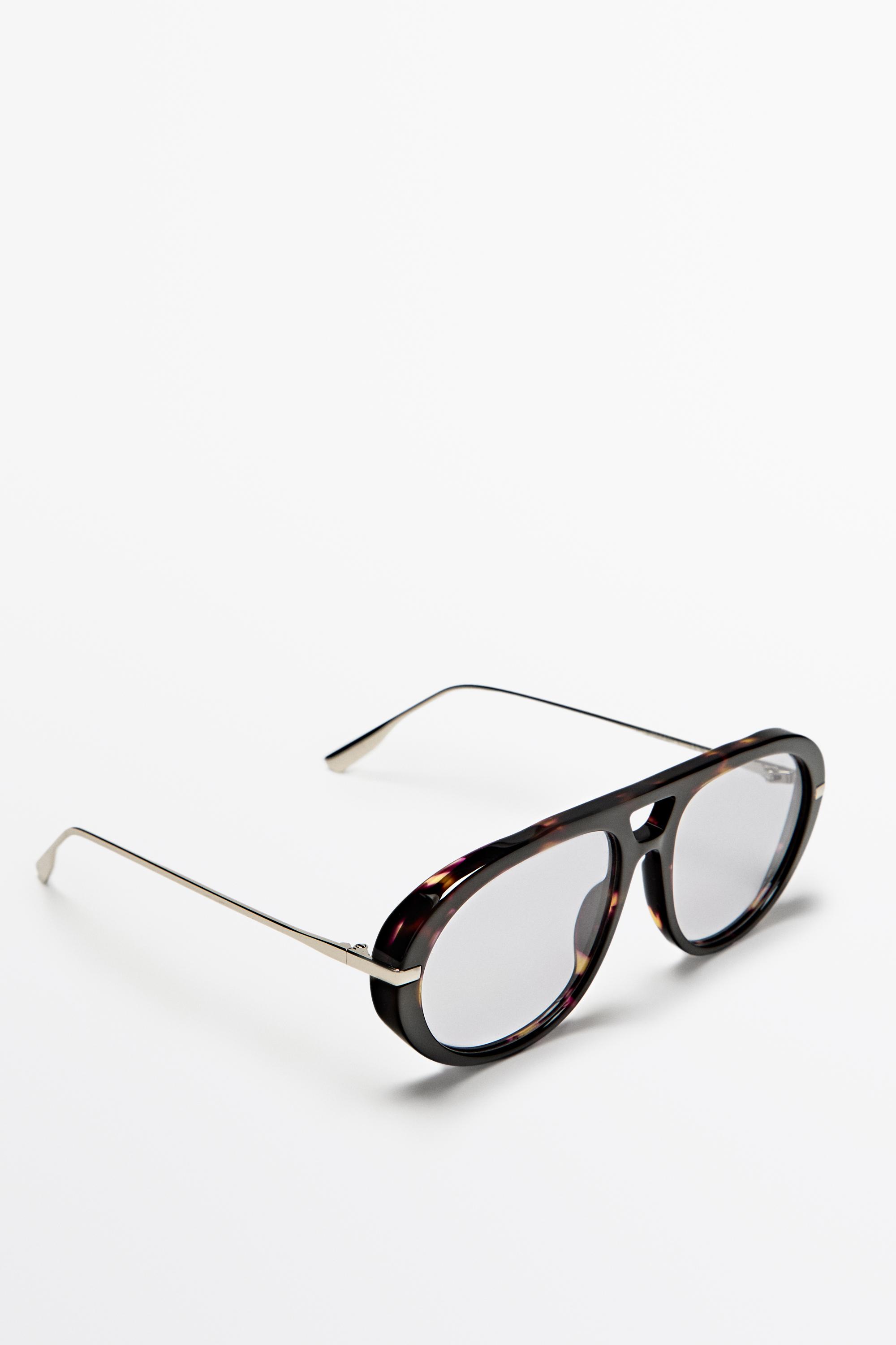 Tortoiseshell-effect aviator glasses — BLUE