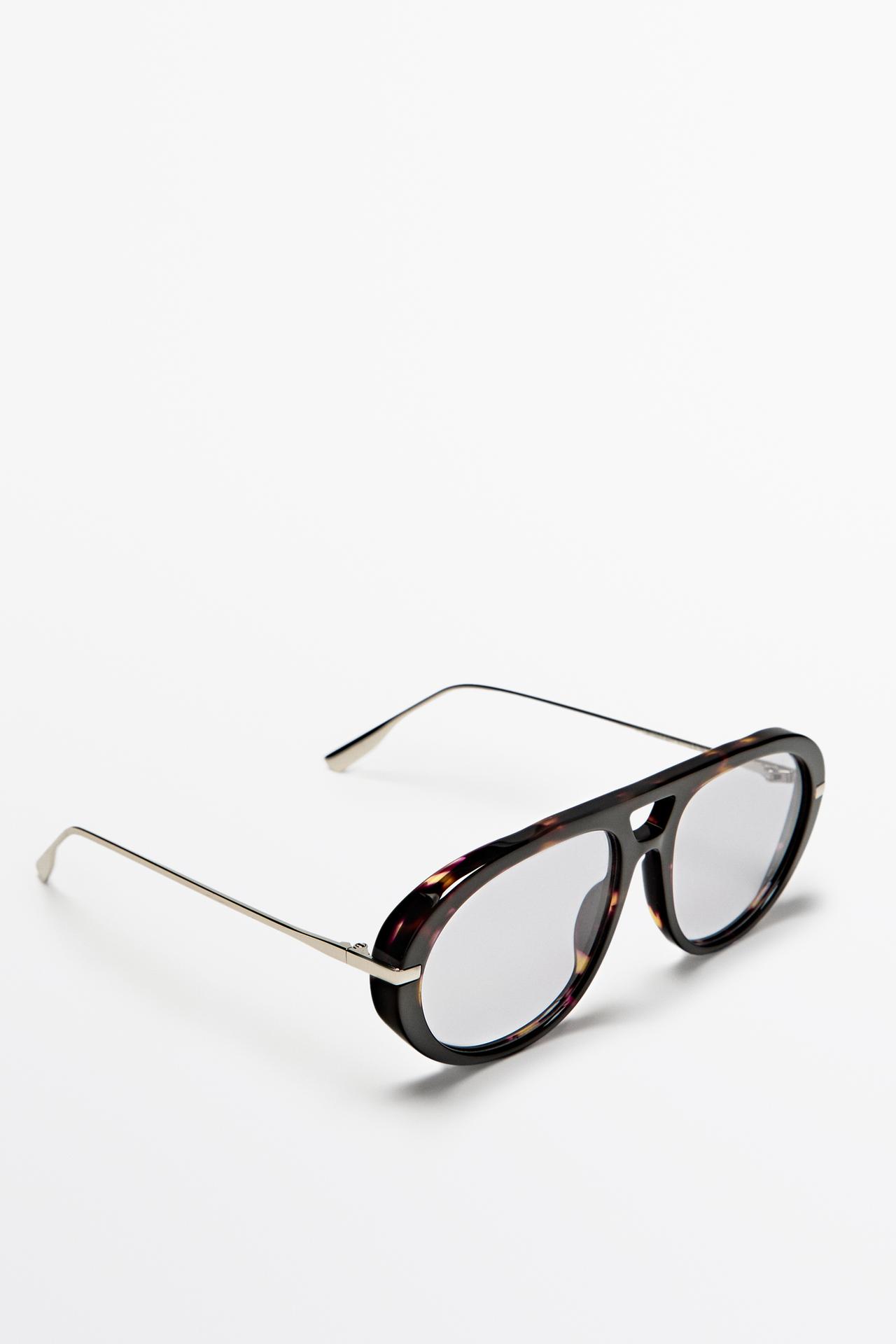 Tortoiseshell-effect aviator glasses — BLUE