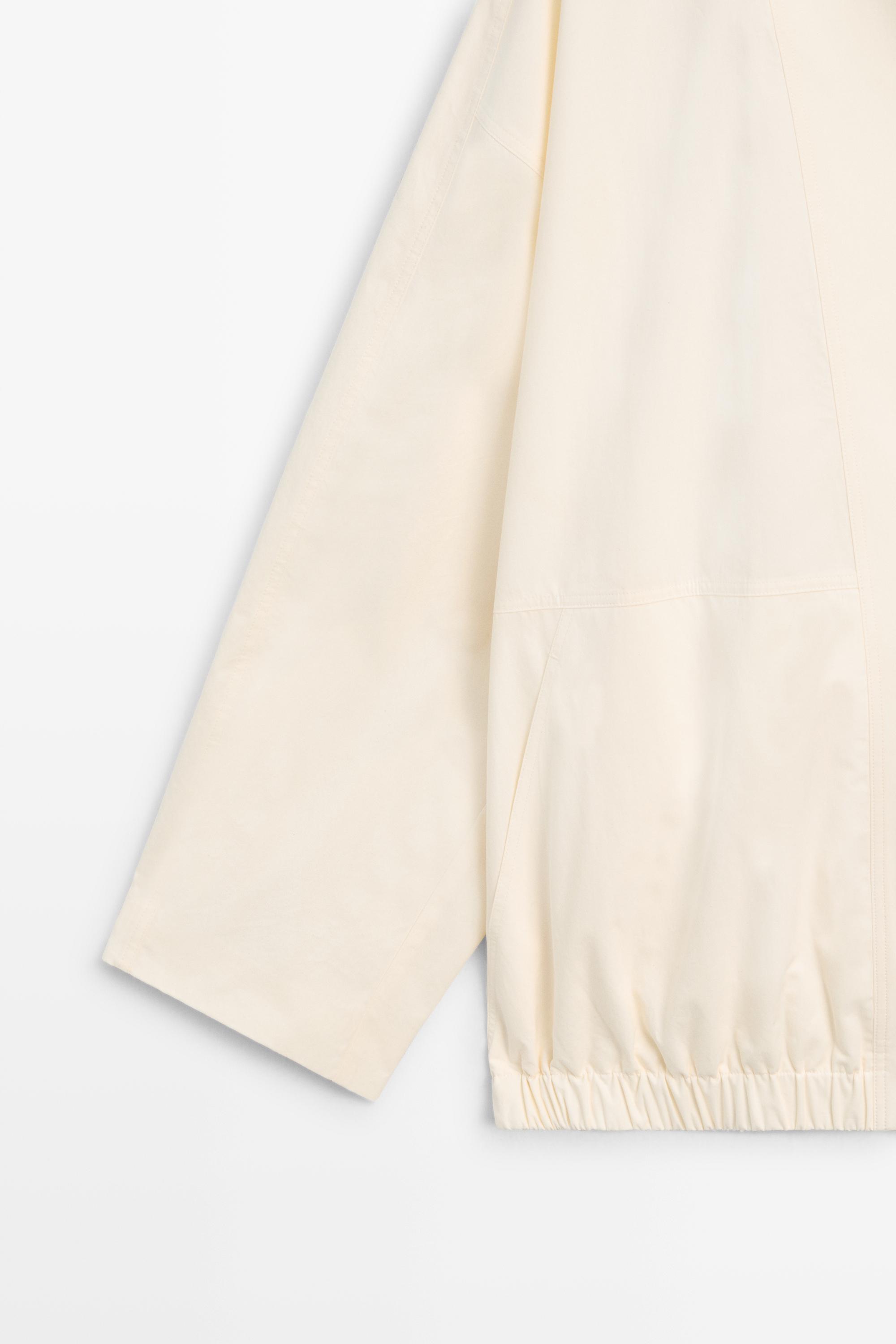 Oversize bomber jacket with snap buttons — CREAM