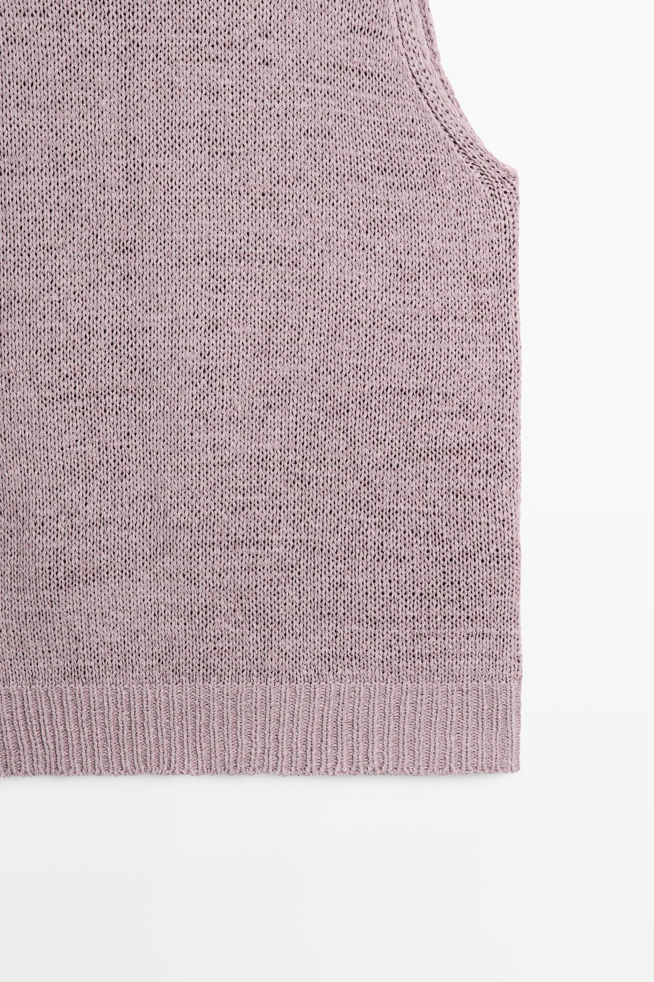 STUDIO Silk-Blend Knit Halter Top — PLUM