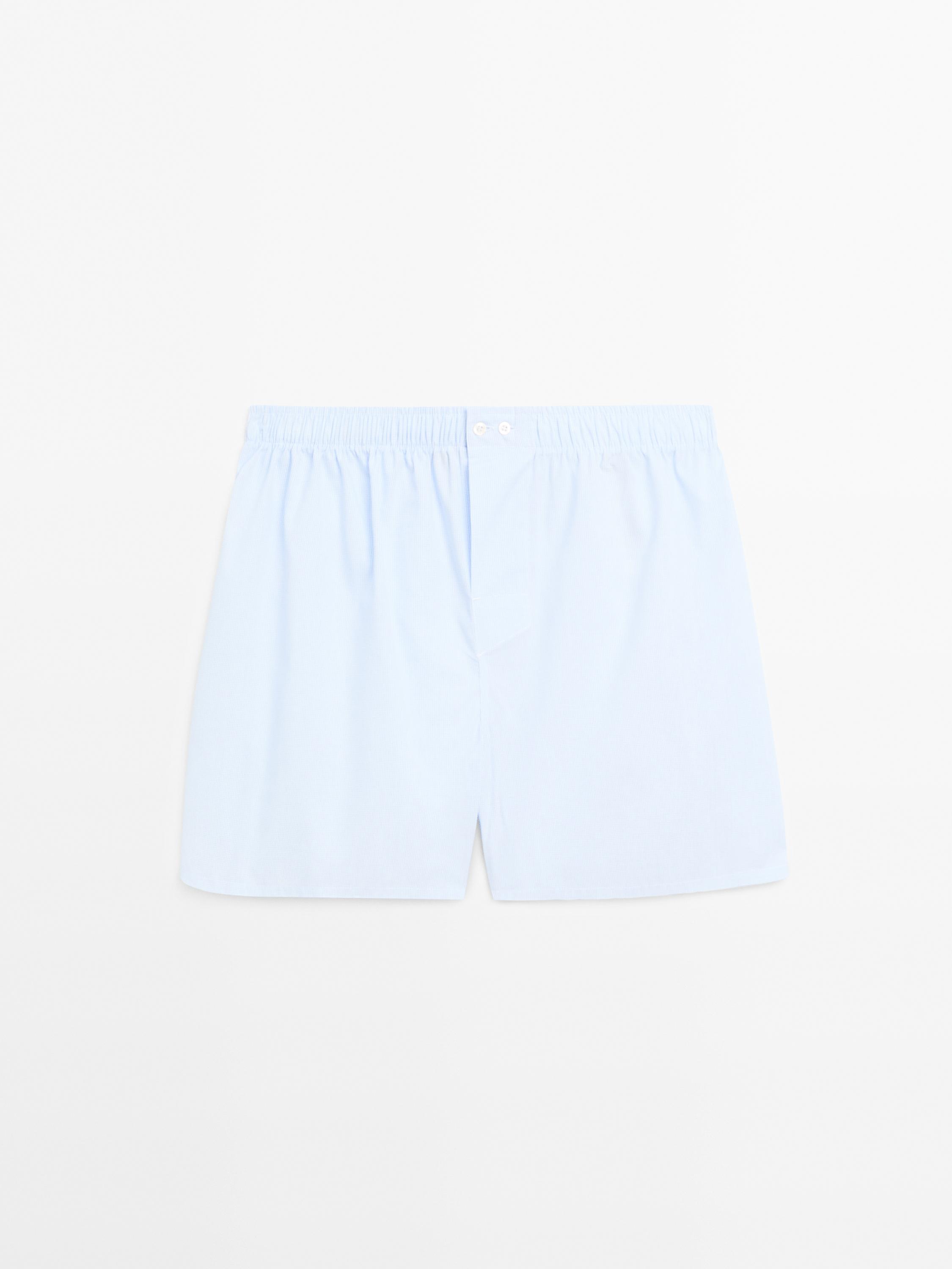 Micro check patterned briefs