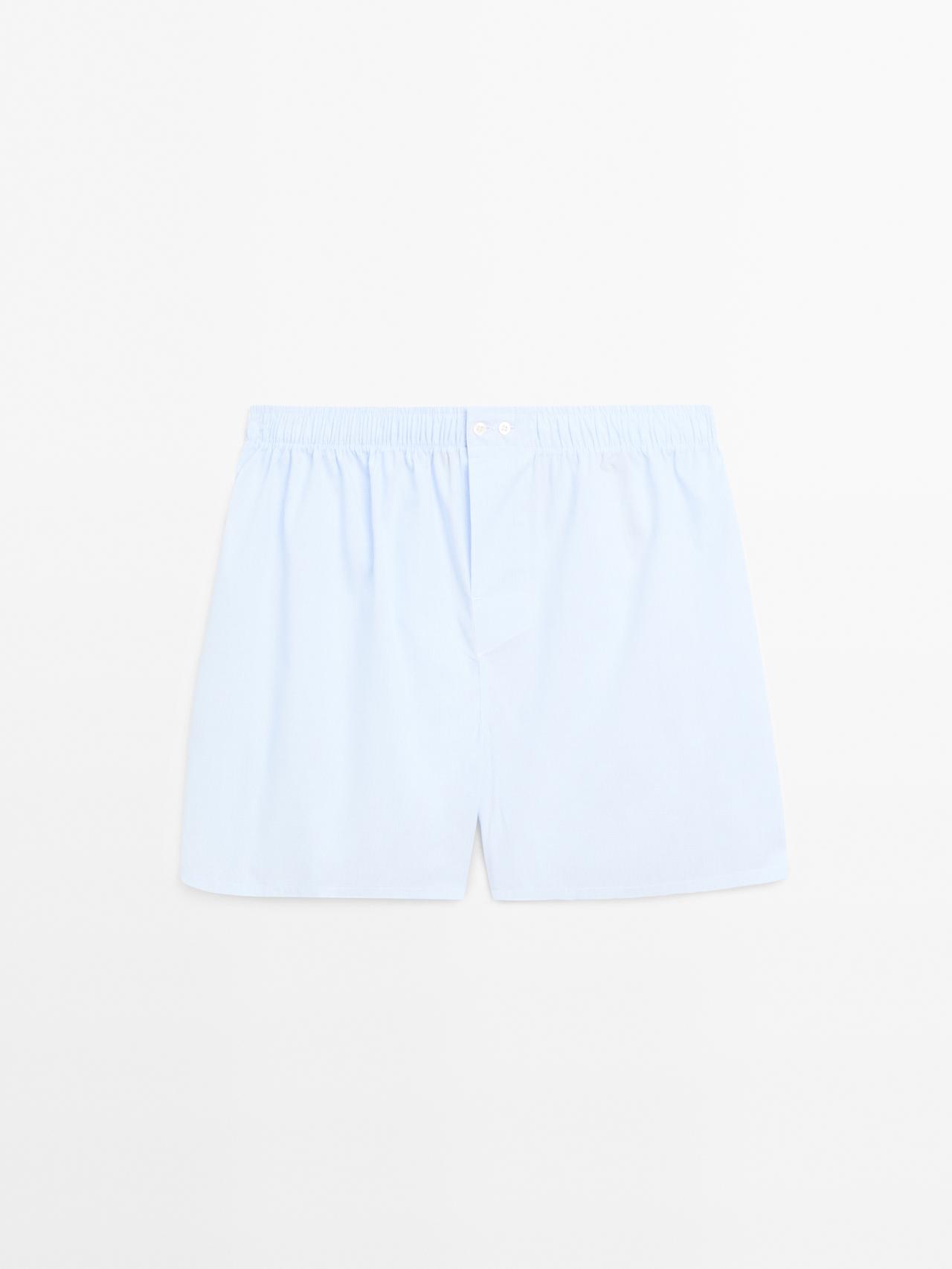 Massimo Dutti - Herre - Boxershorts Med Mikrotern - Himmelblå - L
