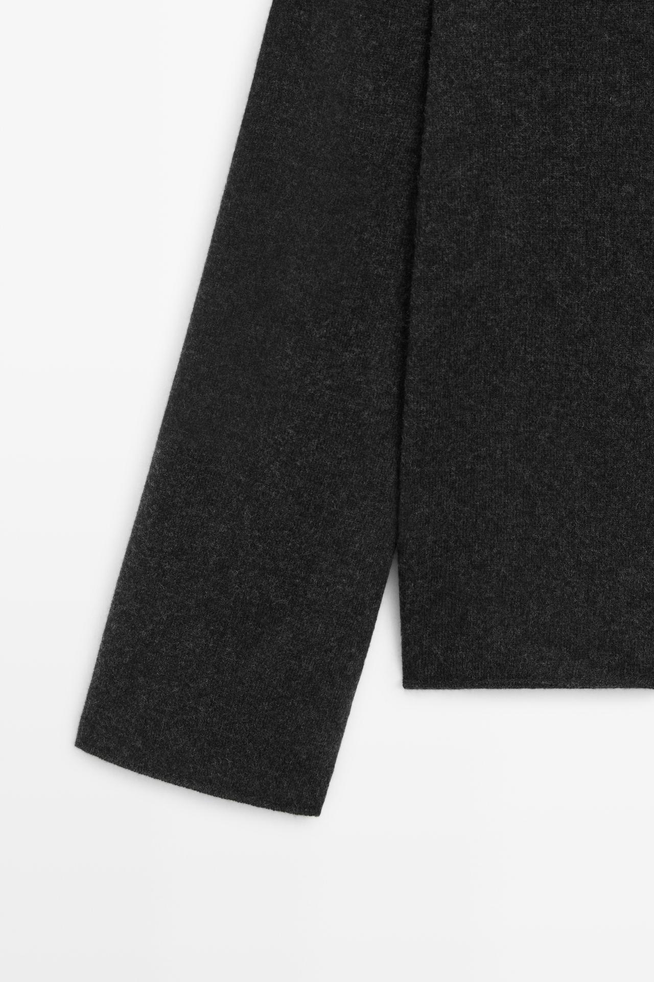 Wool-blend knit cardigan with buttons — ANTHRACITE GREY