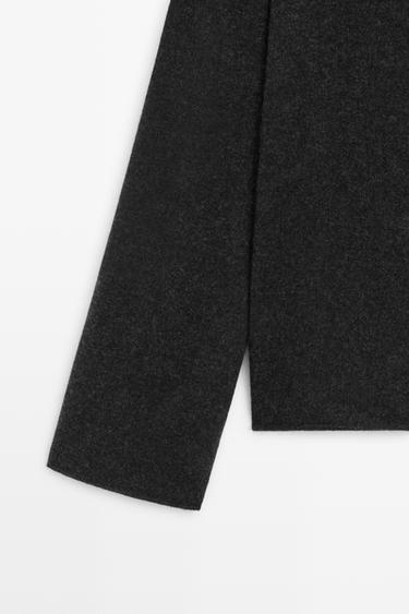 Wool-blend knit cardigan with buttons — ANTHRACITE GREY 7