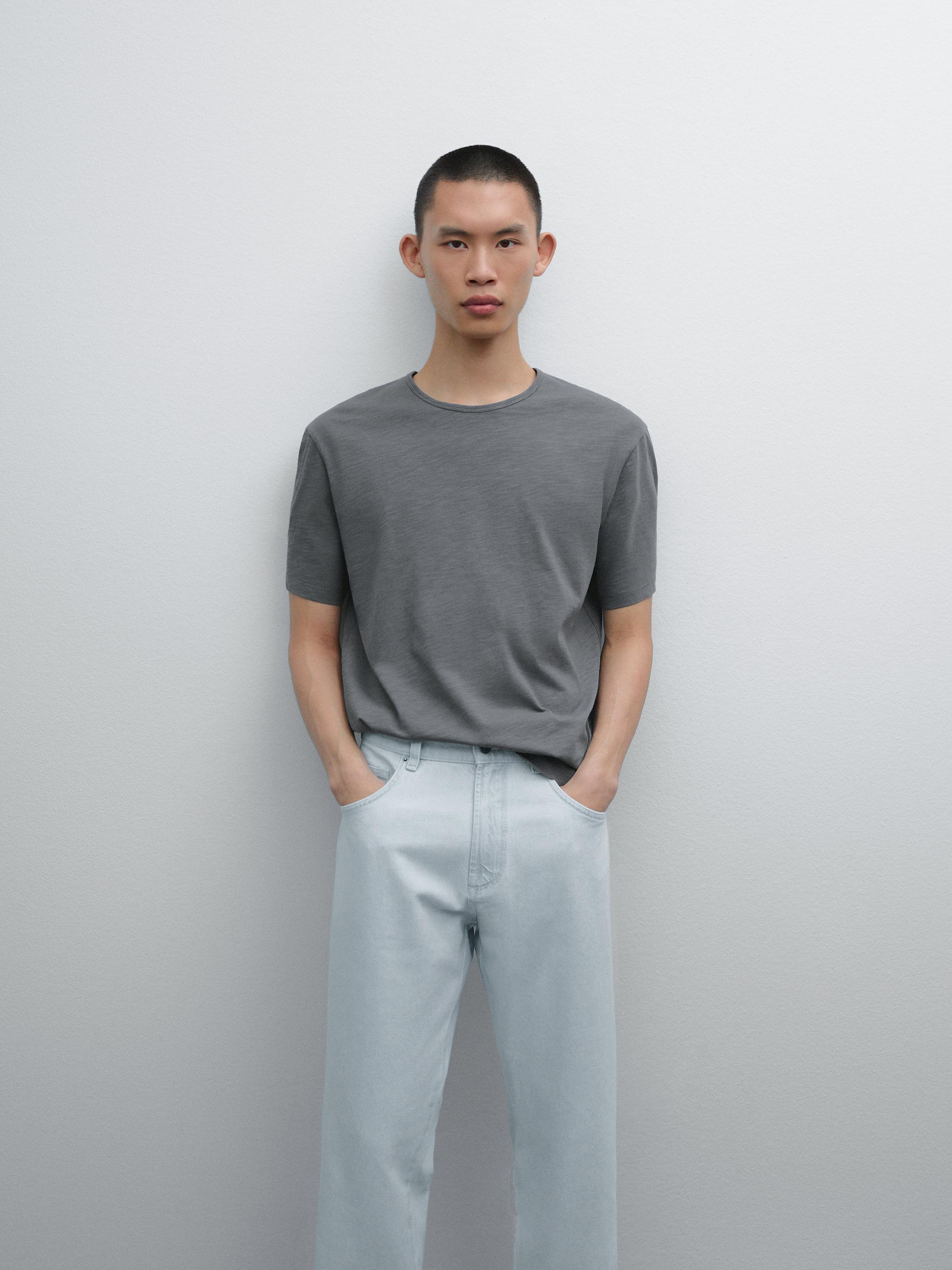 Relaxed-fit bleached jeans