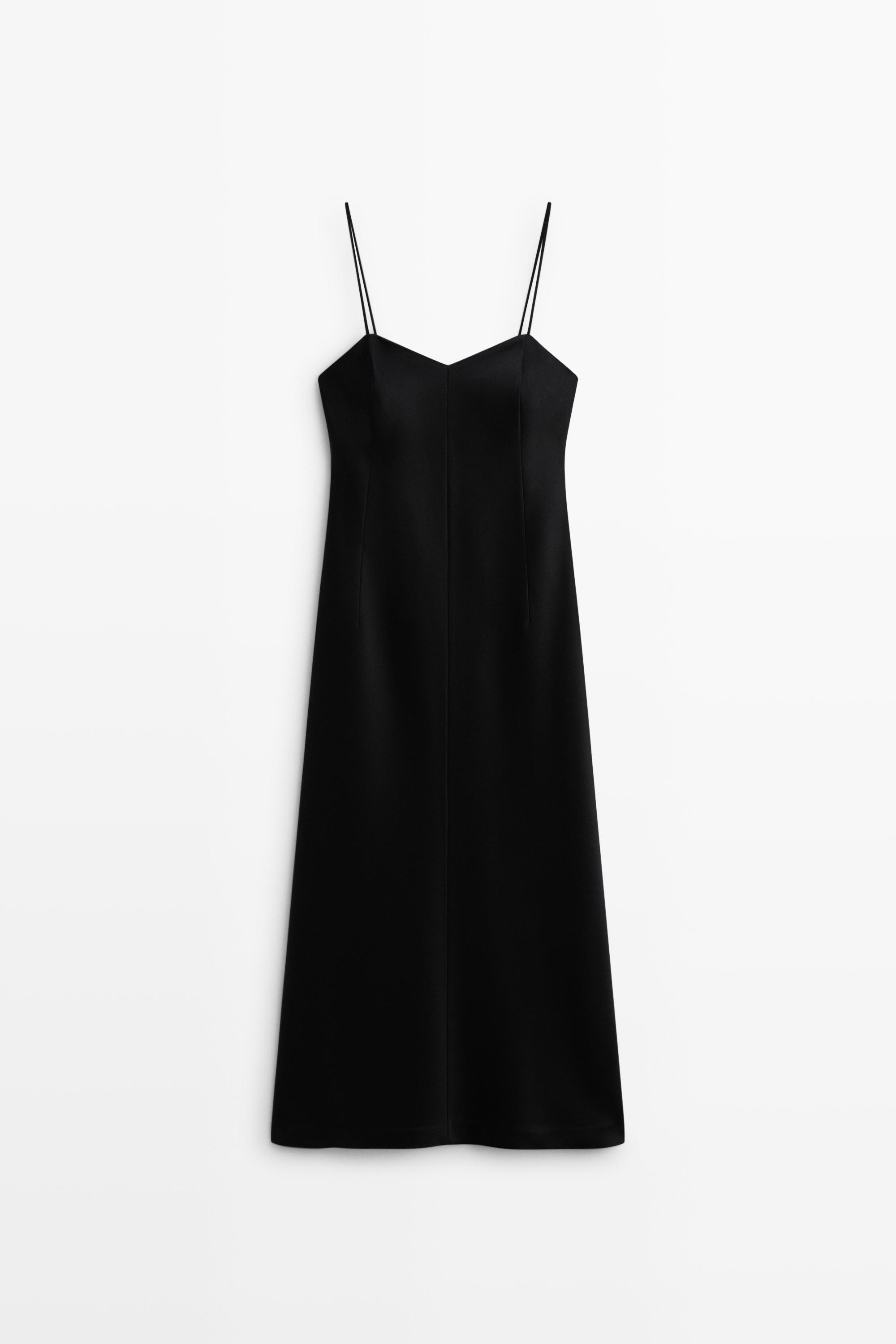 Thin strap midi dress by Massimo Dutti