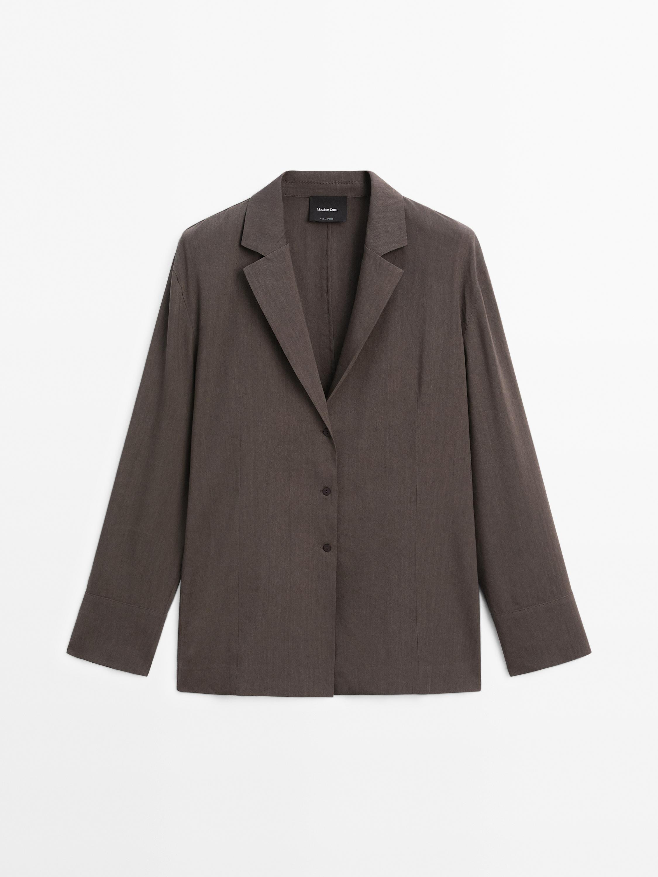 Flowing linen blend blazer