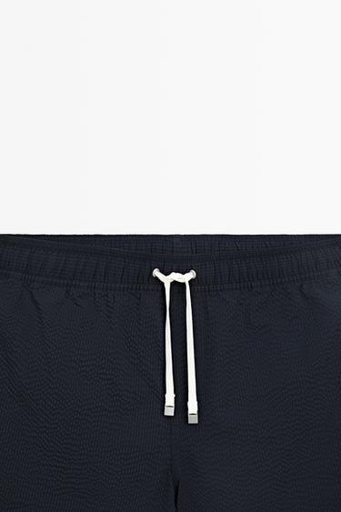 Plain textured swimsuit — NAVY BLUE 3