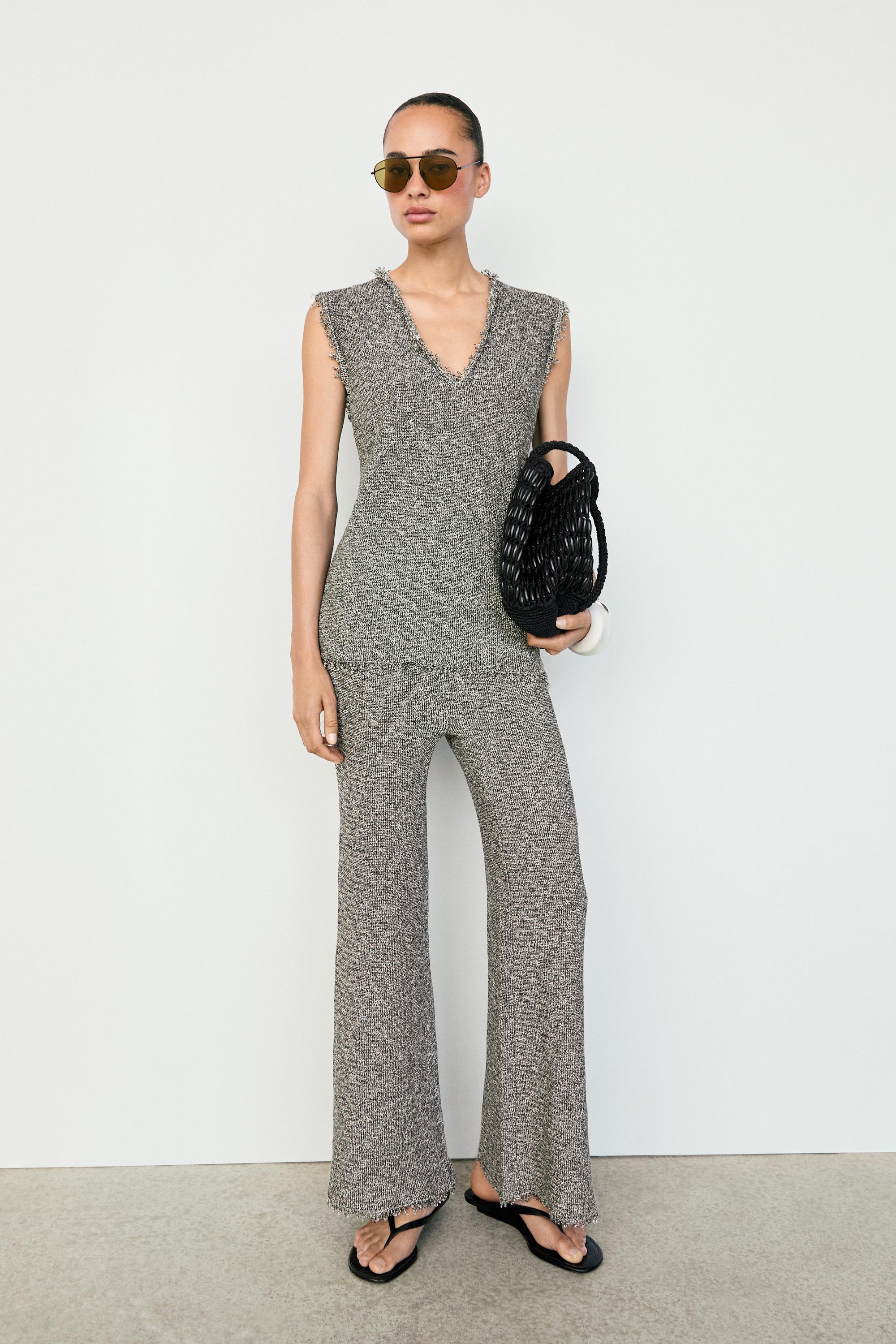 Flowing speckled pants for a total look — GREY MARL