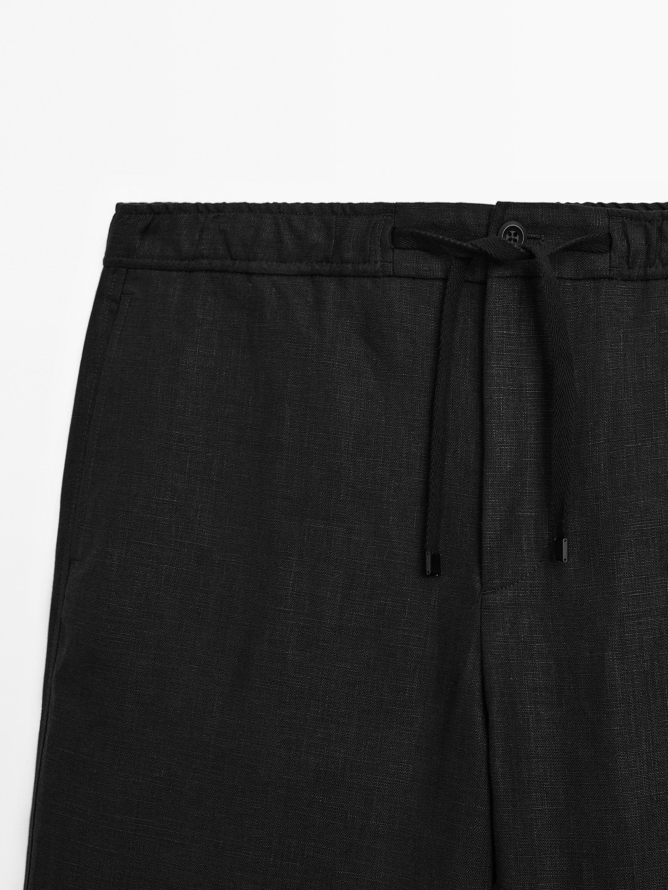 100% linen jogger fit trousers