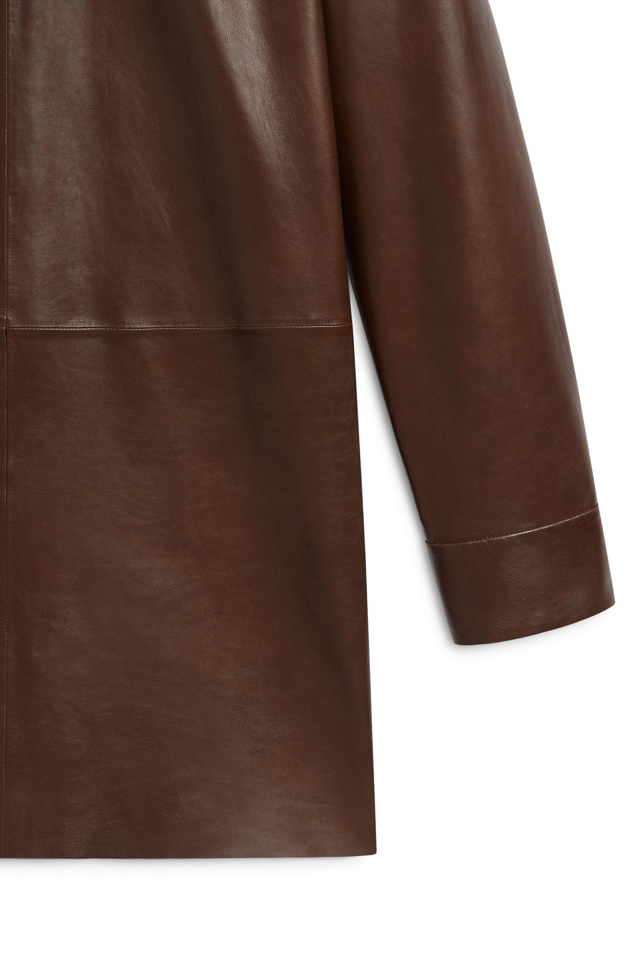 High neck leather blouse - LIMITED EDITION — Caramel