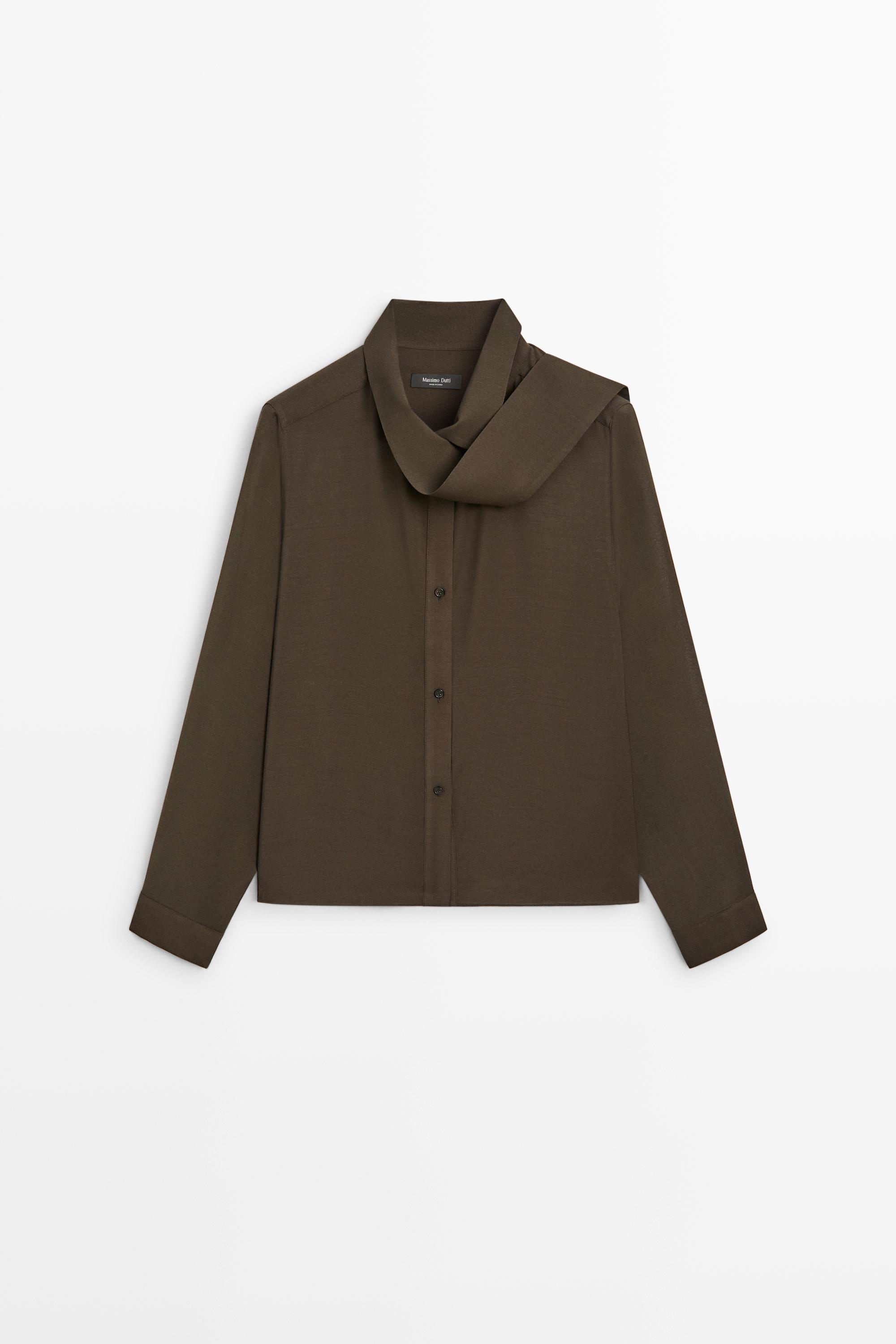 Semi-sheer shirt with tie detail