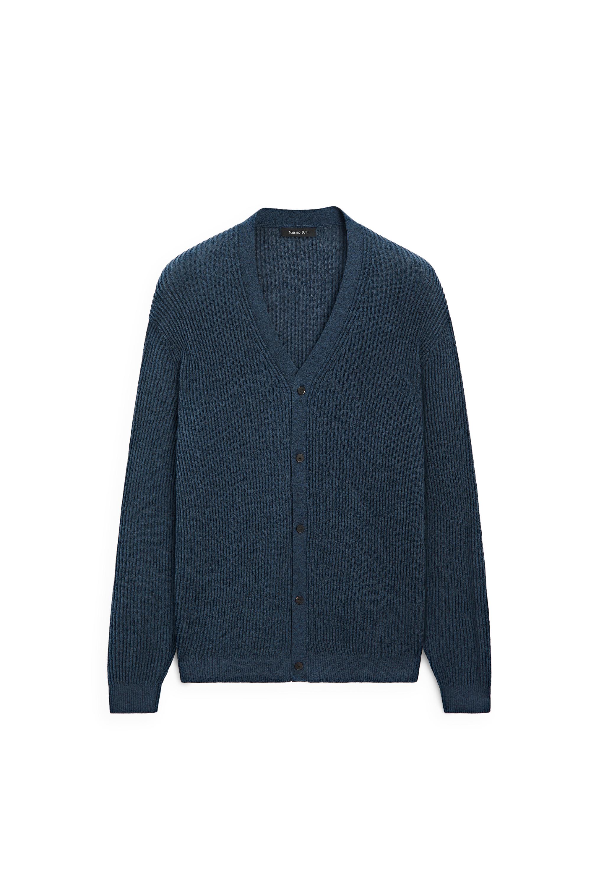 Knit V-neck cardigan - LIMITED EDITION — NAVY BLUE