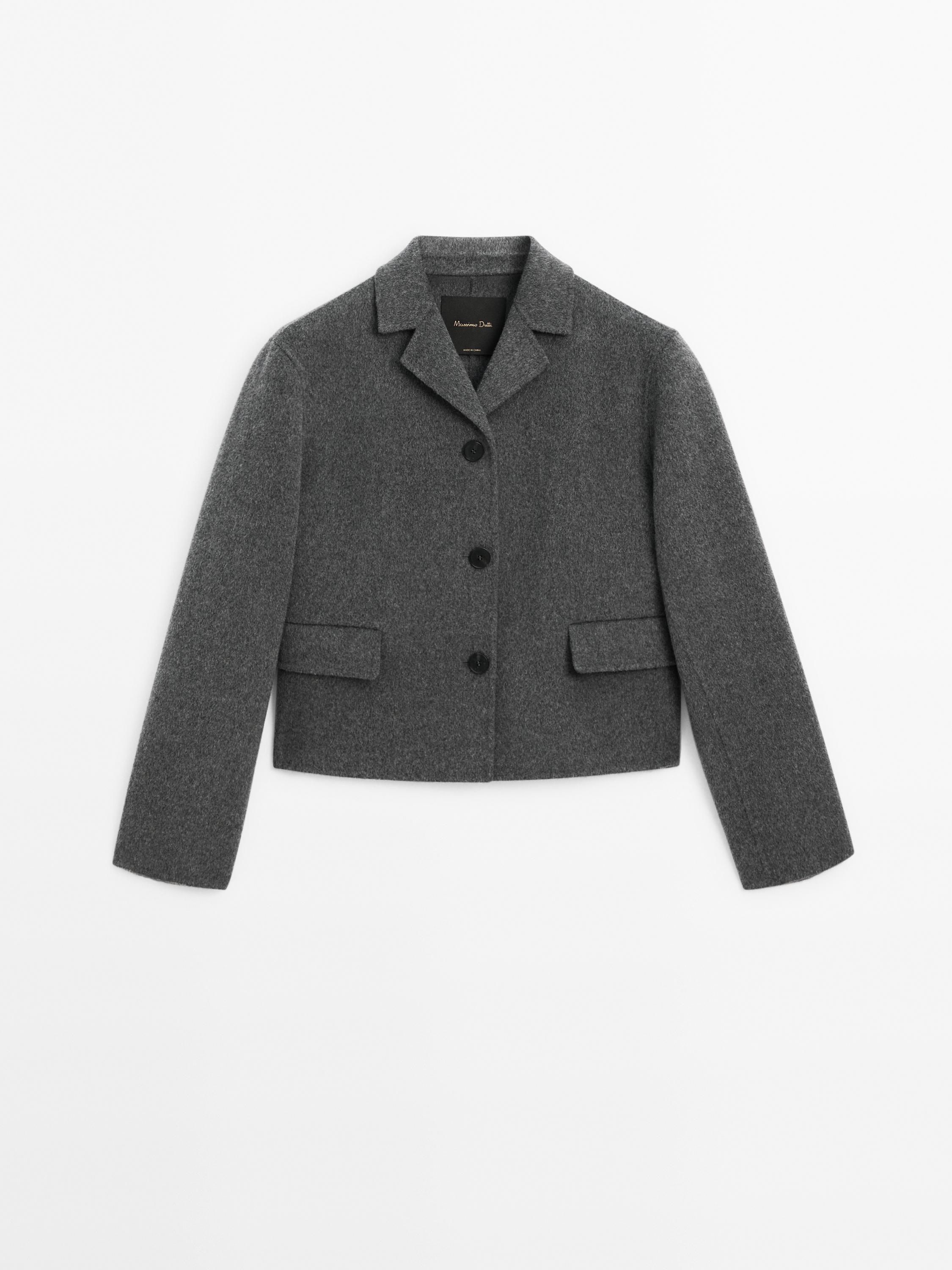 Manteau court en m?�lange de laine avec poches ?� Gris ?� Coats And Jackets | Massimo Dutti