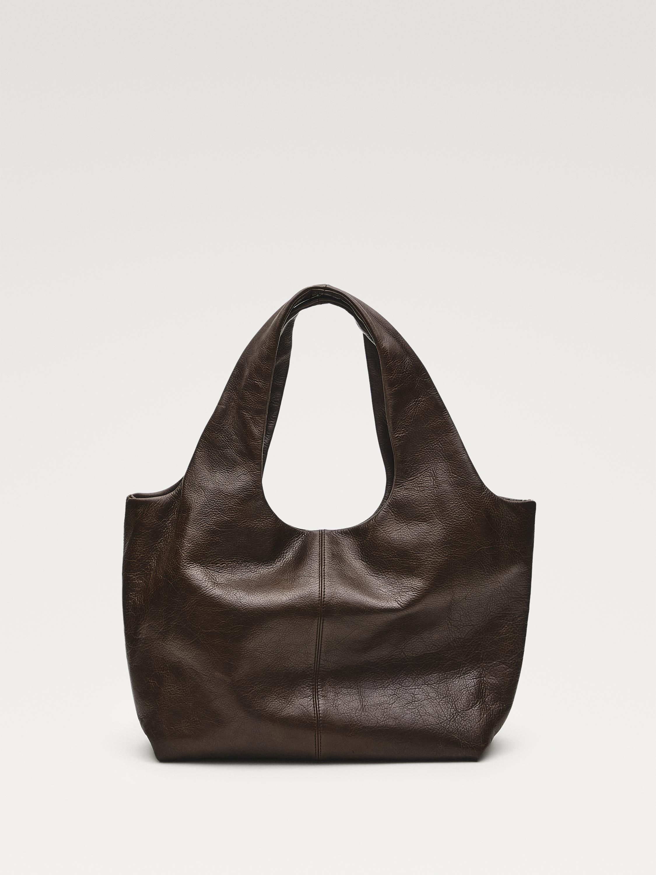 Medium nappa leather bag — BROWN
